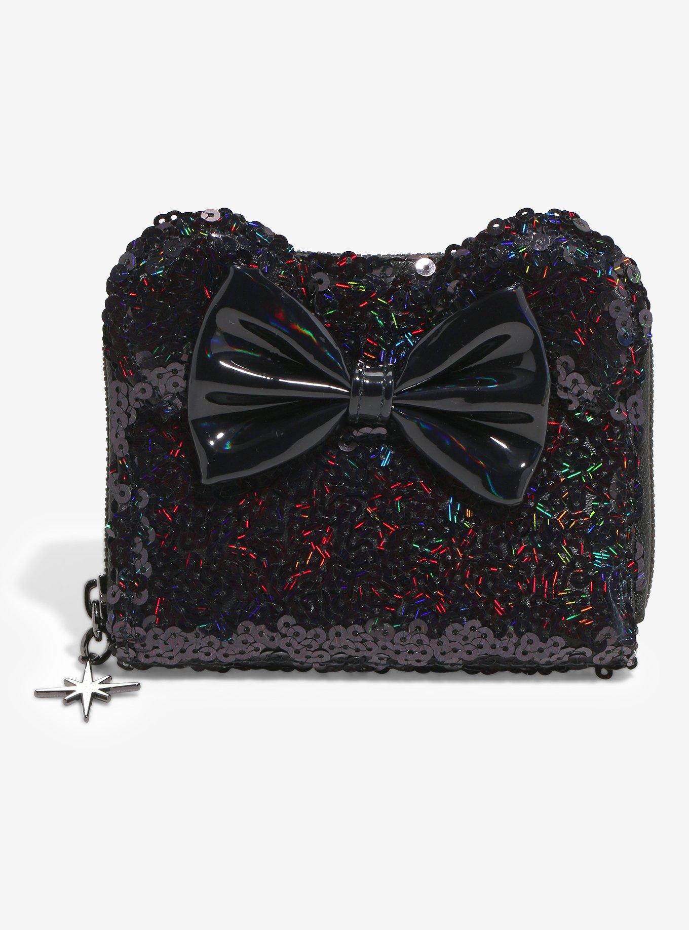 Exclusive Disney top Celestial Dreams Black Holographic Sequin Minnie Zip Wallet