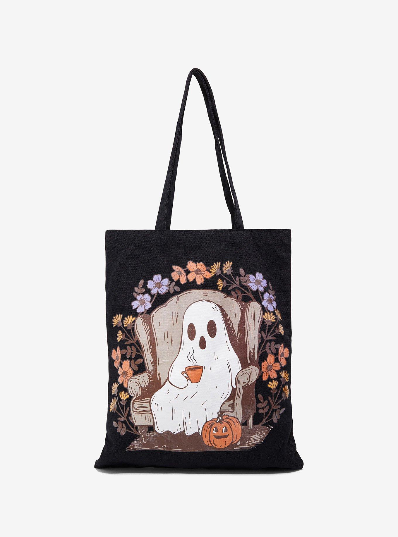 Cozy Ghost Fall Canvas Tote Bag, , hi-res