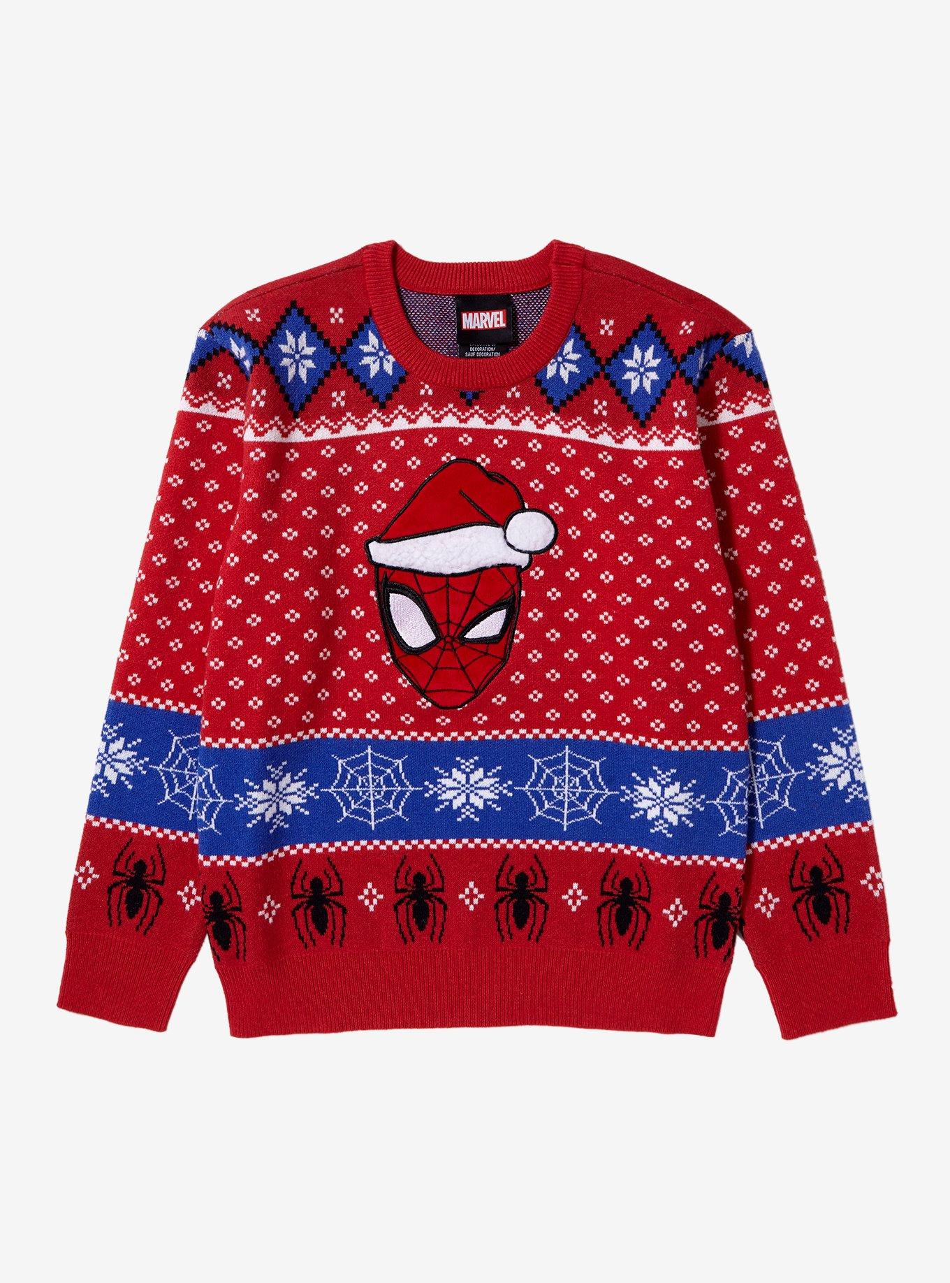 Marvel Spider-Man Santa Hat Youth Holiday Sweater