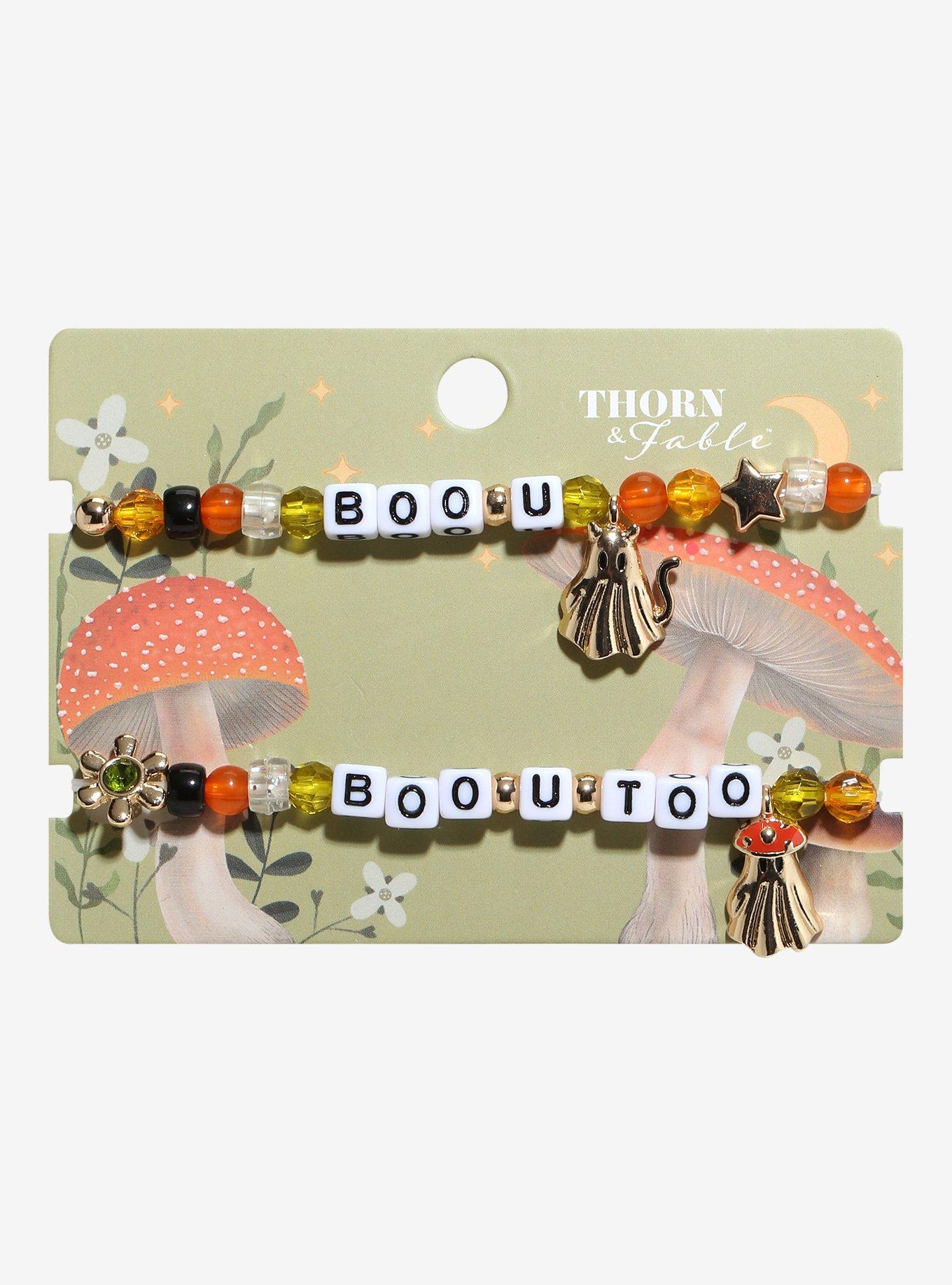 Thorn & Fable Boo U Ghost Best Friend Bead Bracelet Set, , hi-res
