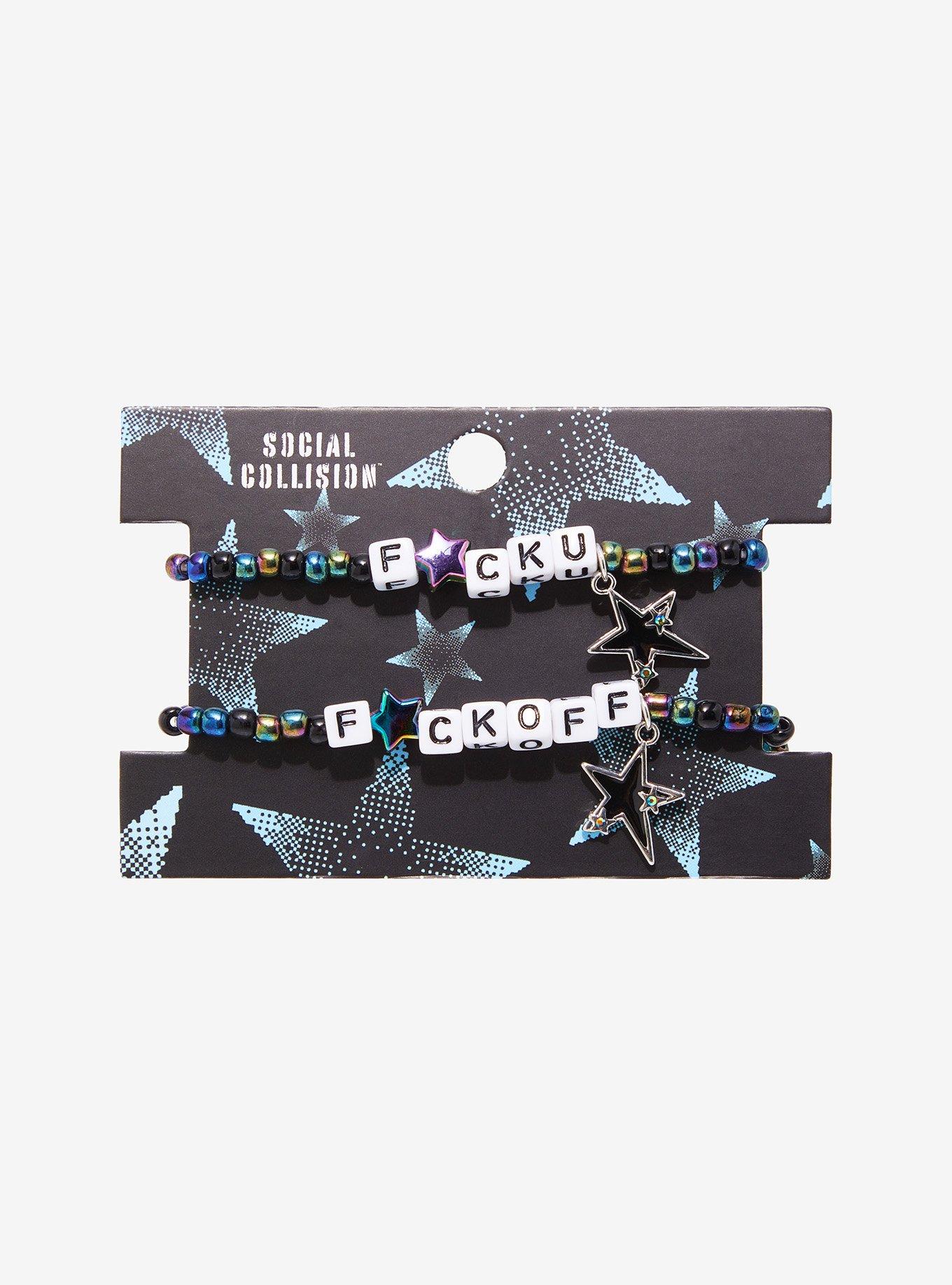 Social Collision F*ck Off & F*ck U Best Friend Beaded Bracelet Set