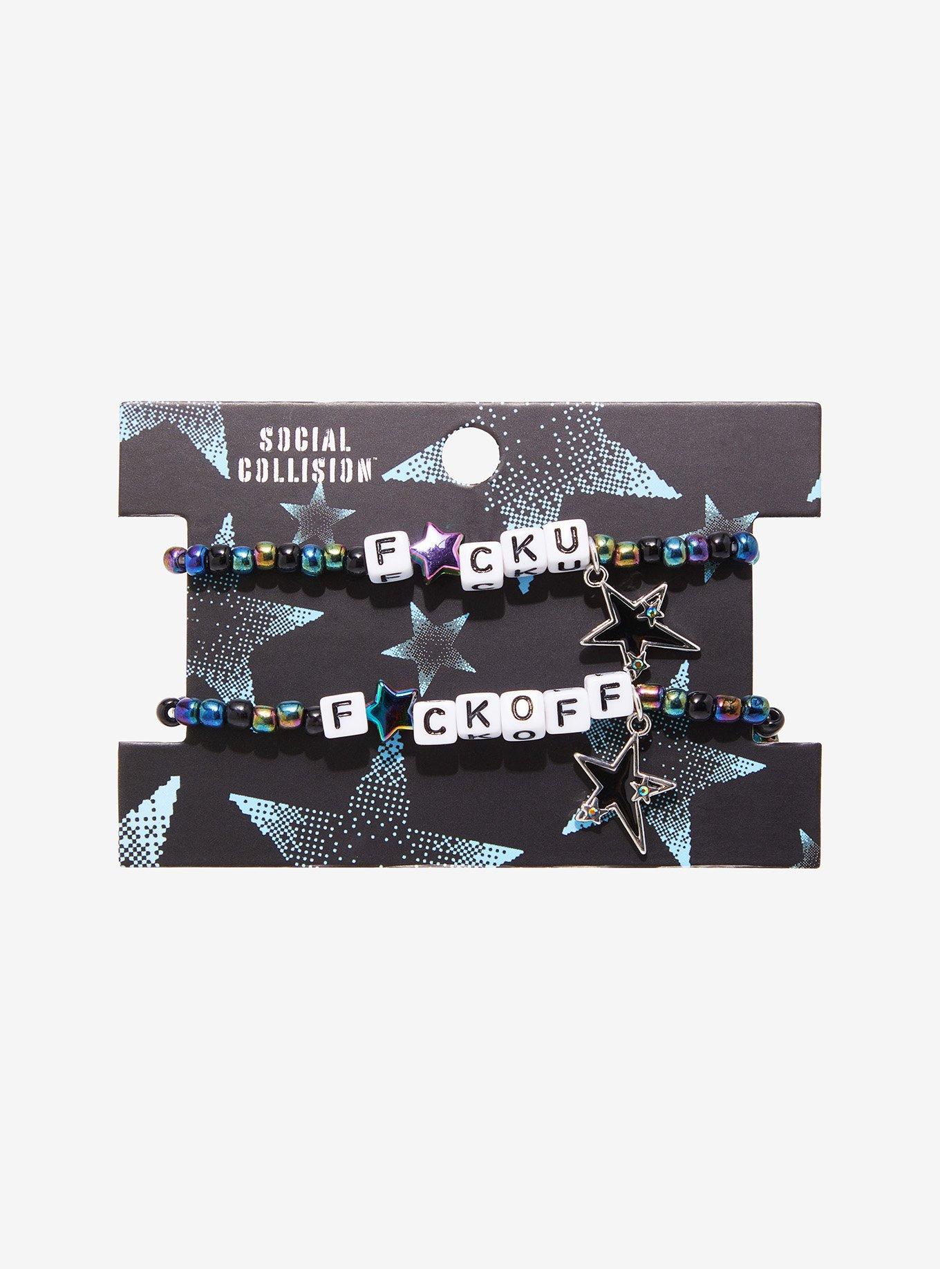 Social Collision F*ck Off & F*ck U Best Friend Beaded Bracelet Set, , hi-res