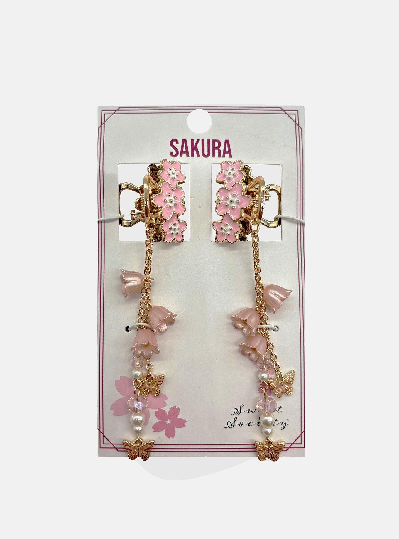 Sweet Society Sakura Butterfly Mini Claw Hair Clip Set, , hi-res