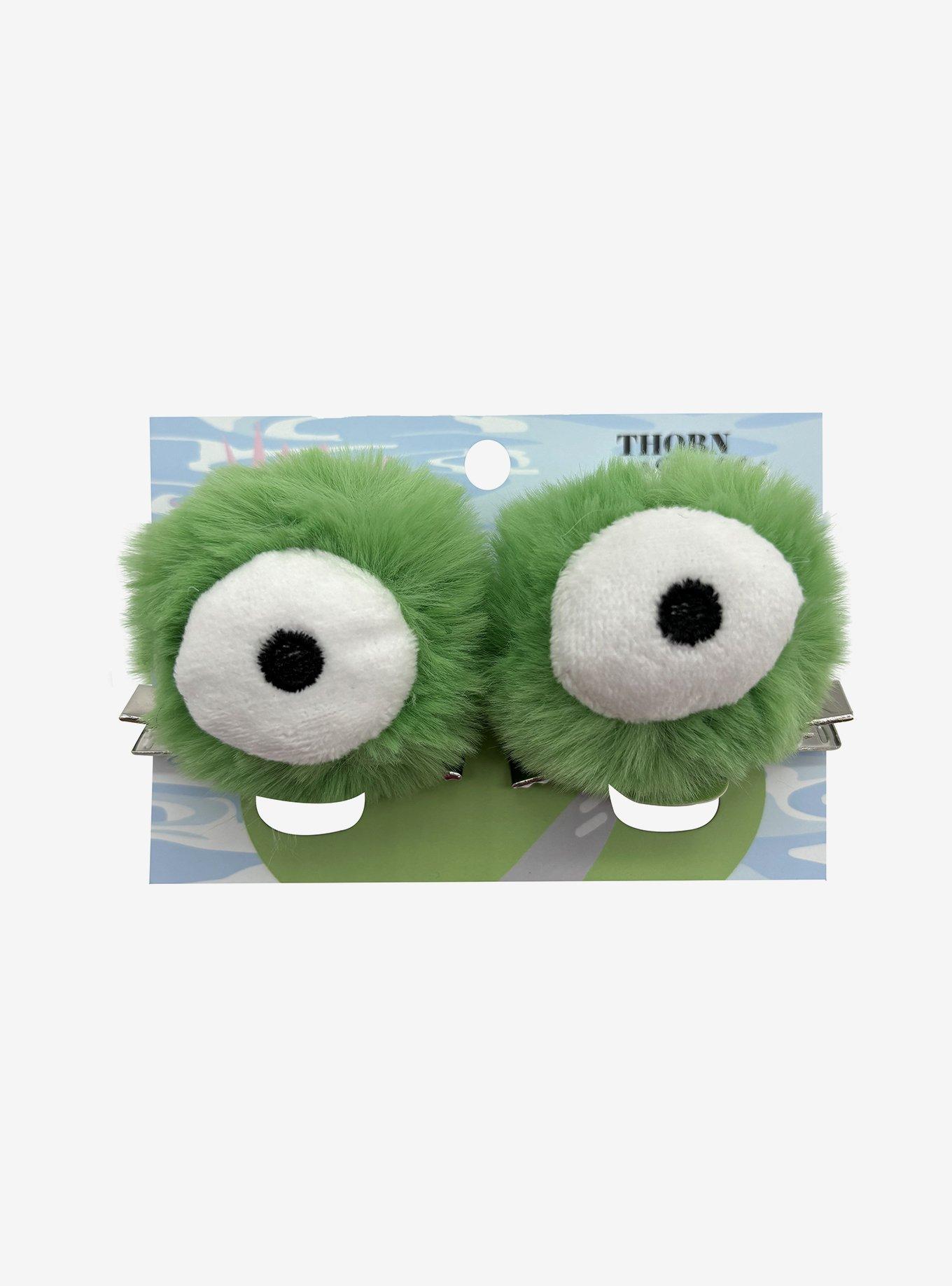 Thorn & Fable Frog Eyes Plush Hair Clip Set, , hi-res