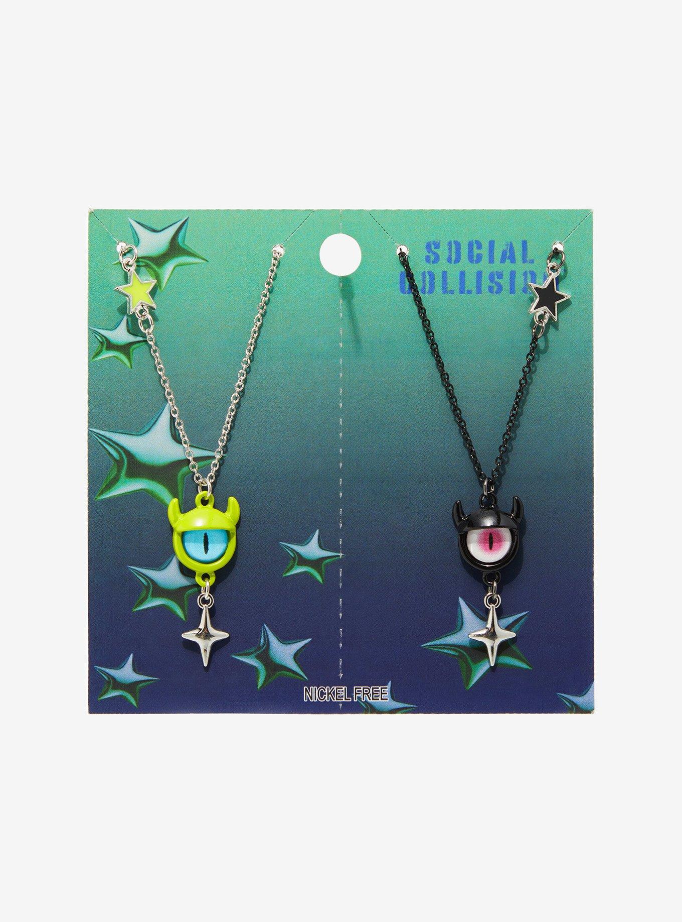 Social Collision Monster Eye Star Best Friend Necklace Set, , hi-res