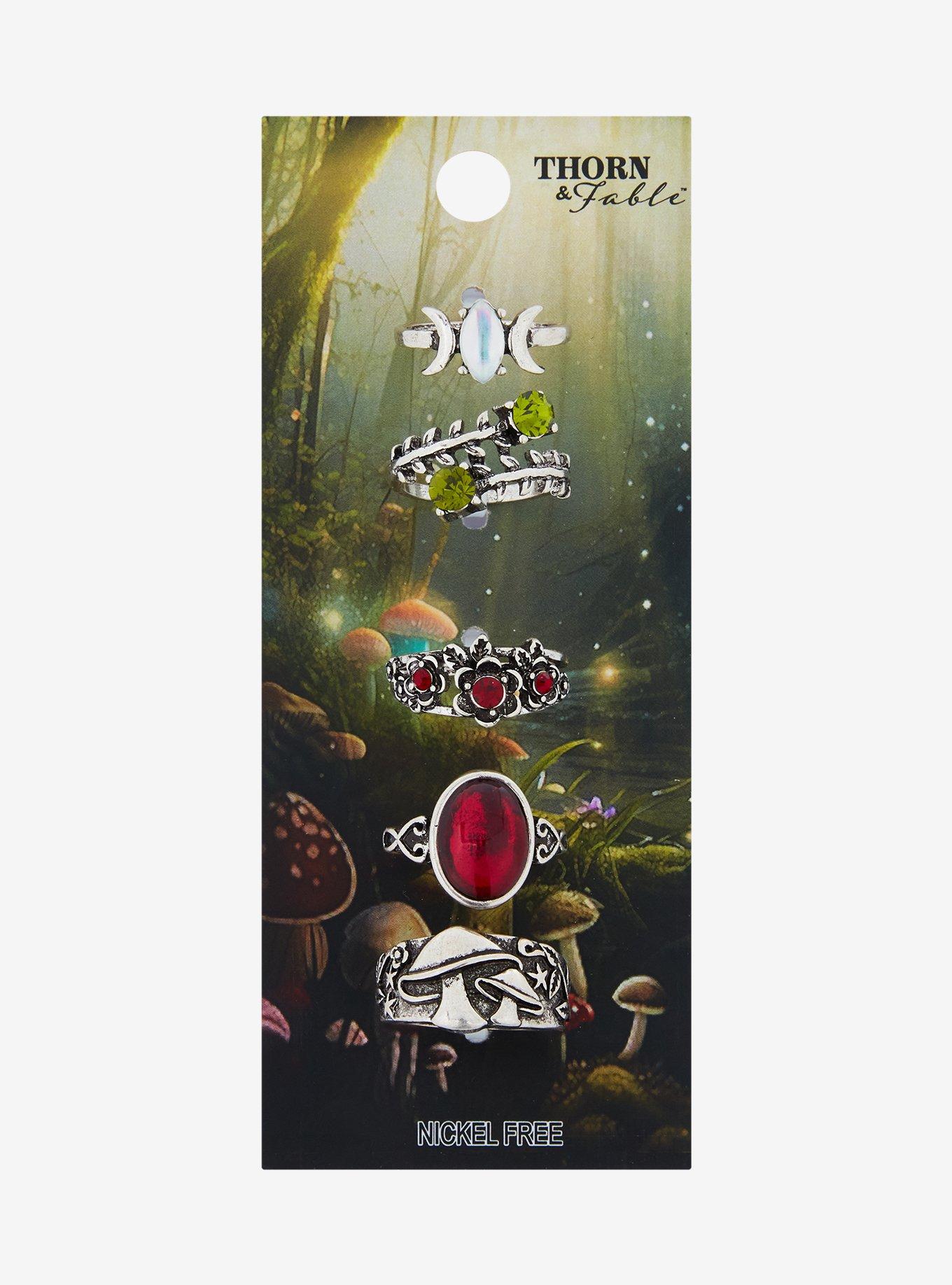 Thorn & Fable Flower Mushroom Ring Set, , hi-res