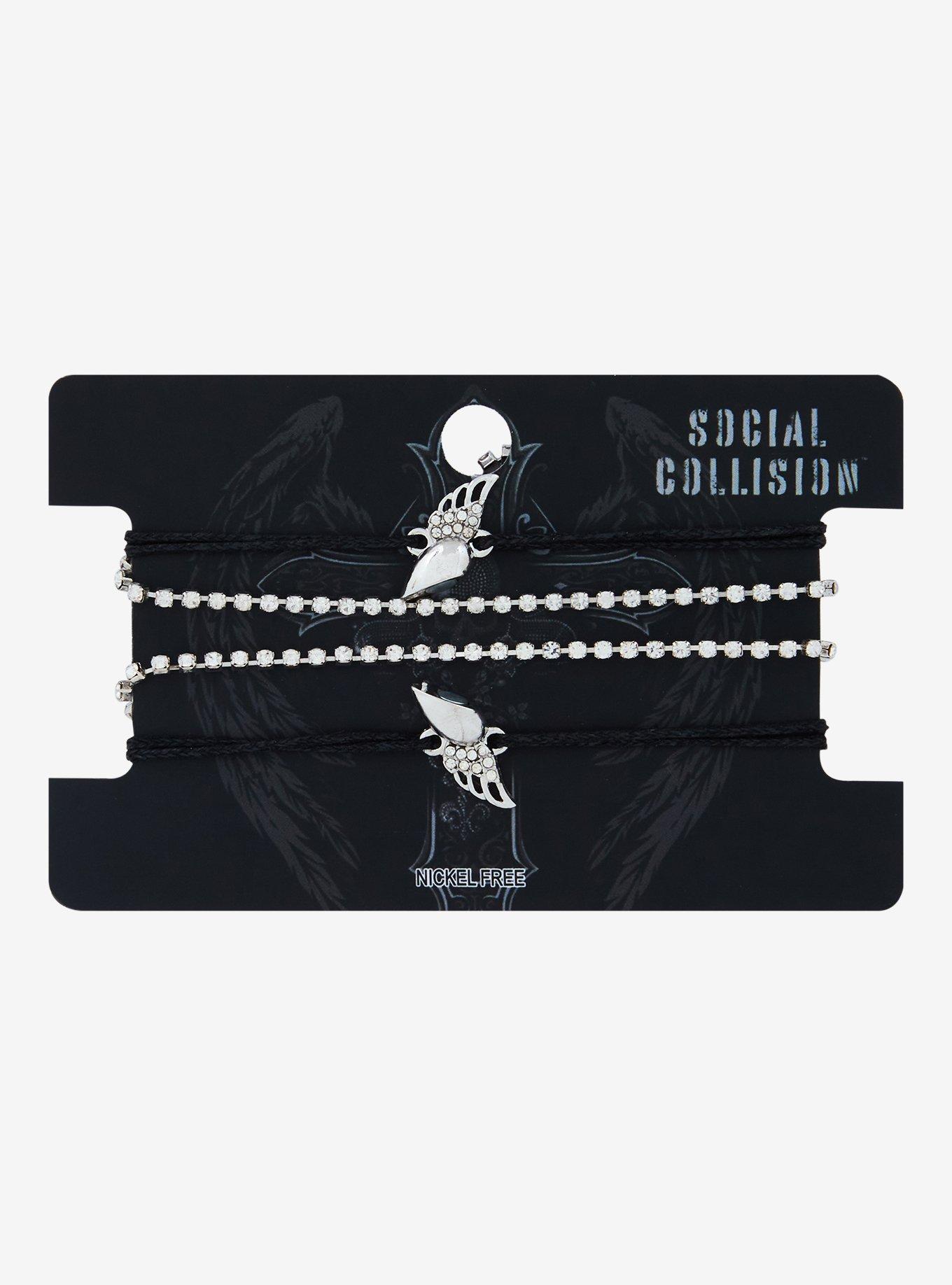 Social Collision Winged Heart Magnet Best Friend Bracelet Set, , hi-res