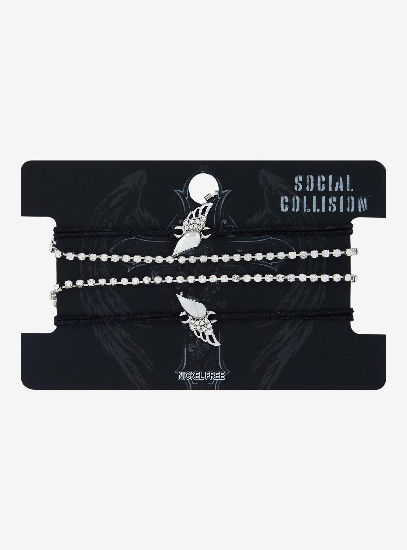 Social Collision Winged Heart Magnet Best Friend Bracelet Set, , hi-res