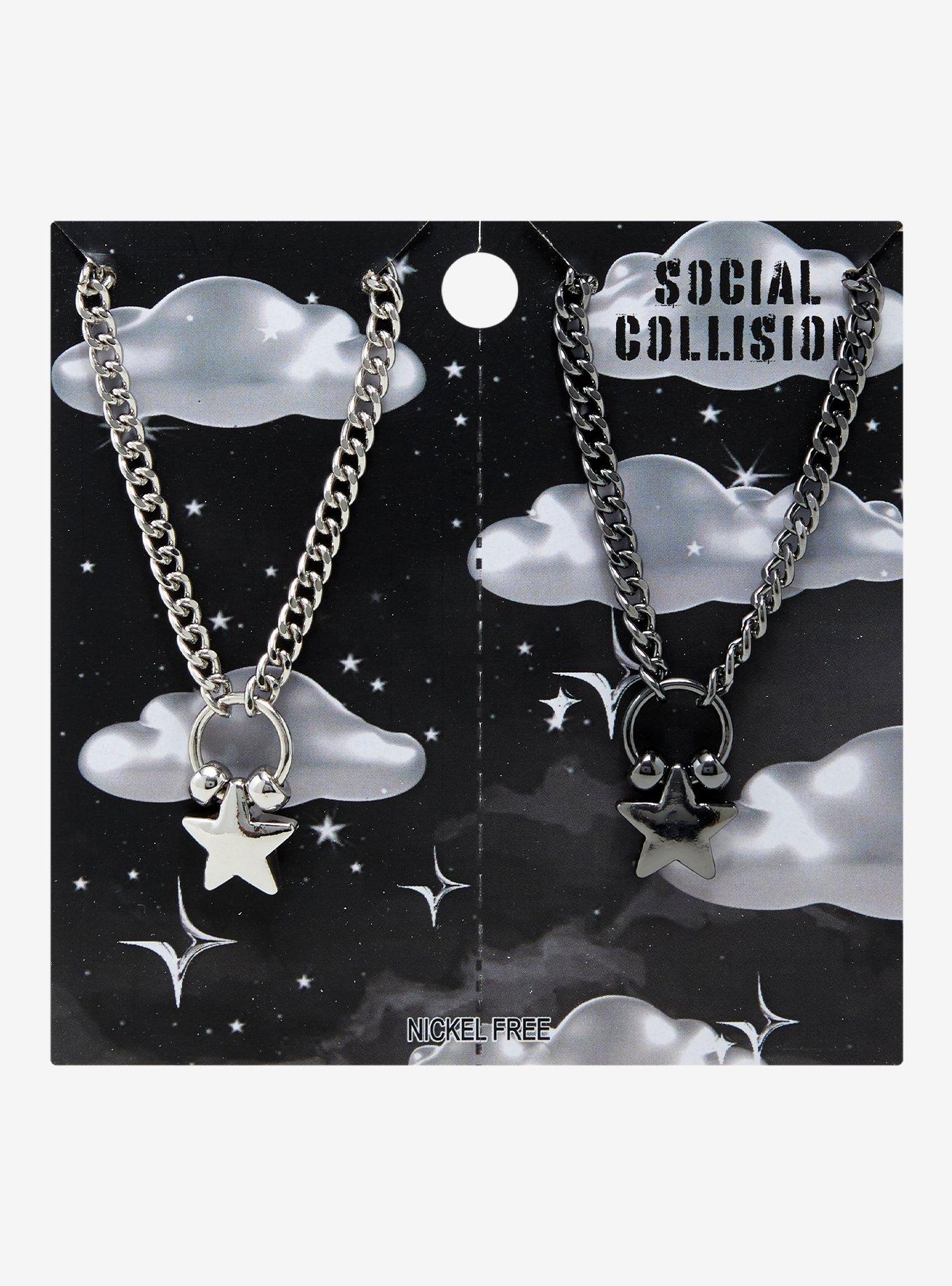 Social Collision Star Chain Best Friend Necklace Set, , hi-res