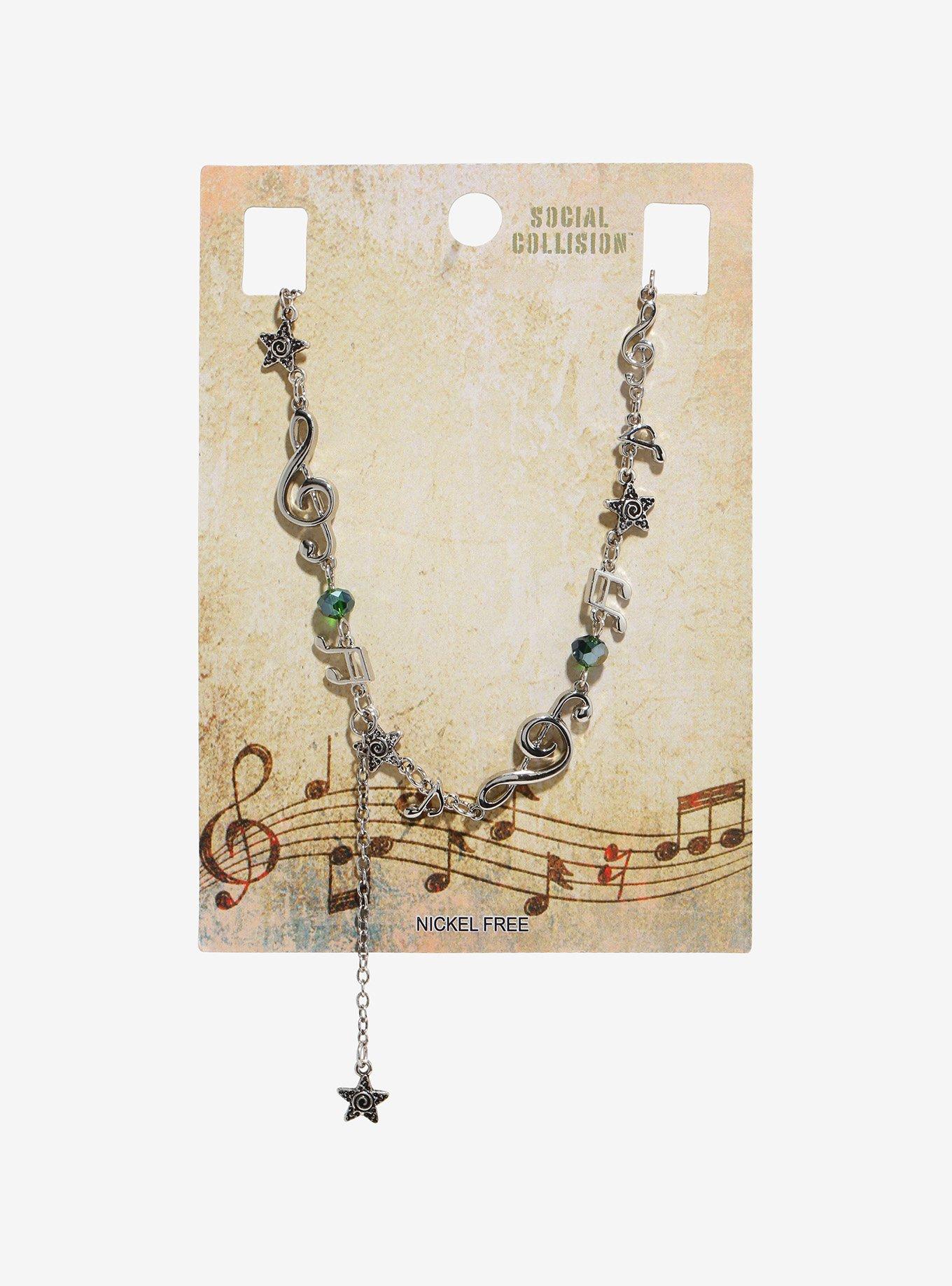 Social Collision Music Note Charm Necklace, , hi-res