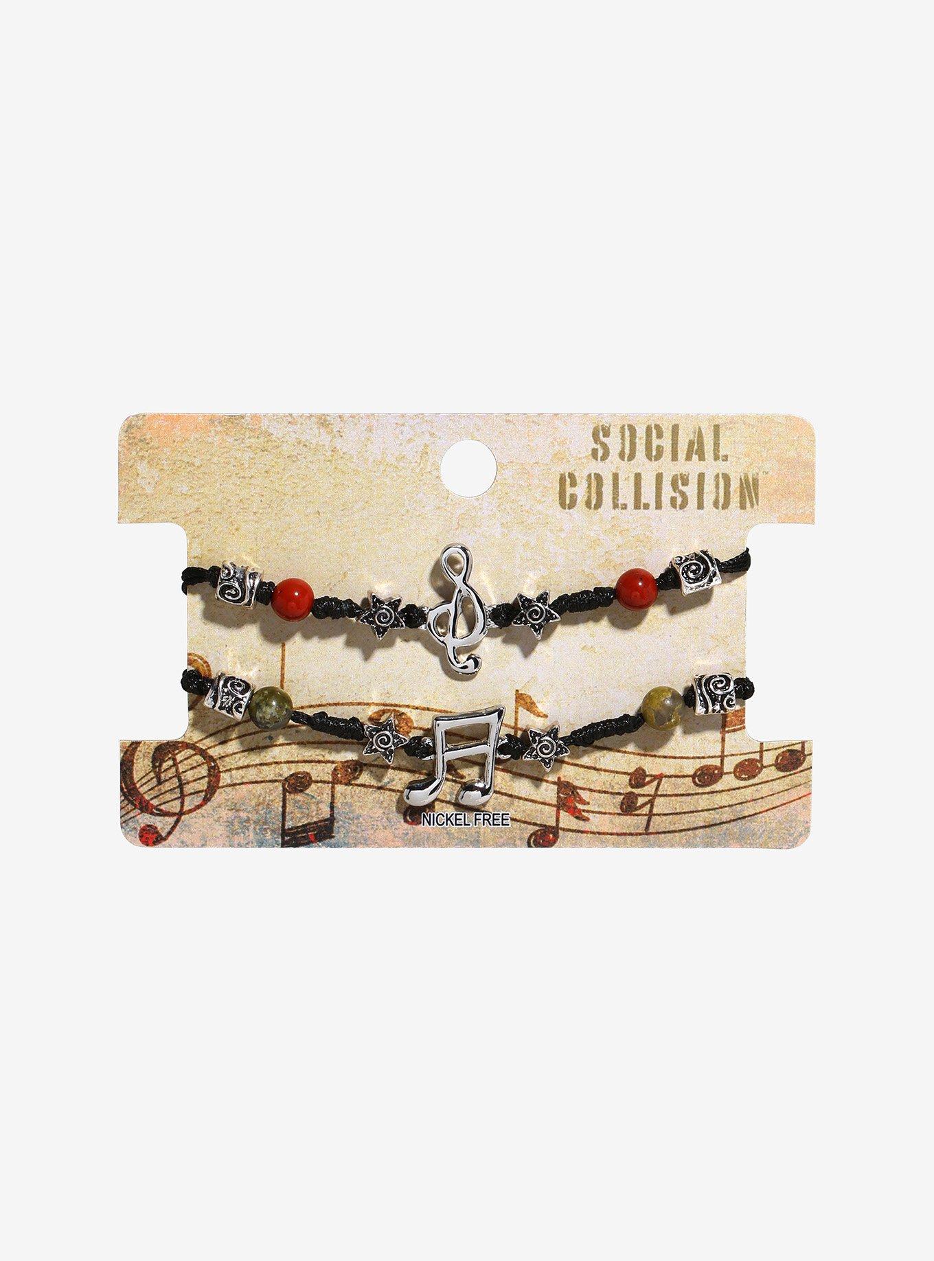 Social Collision Musical Note Best Friend Cord Bracelet Set, , hi-res
