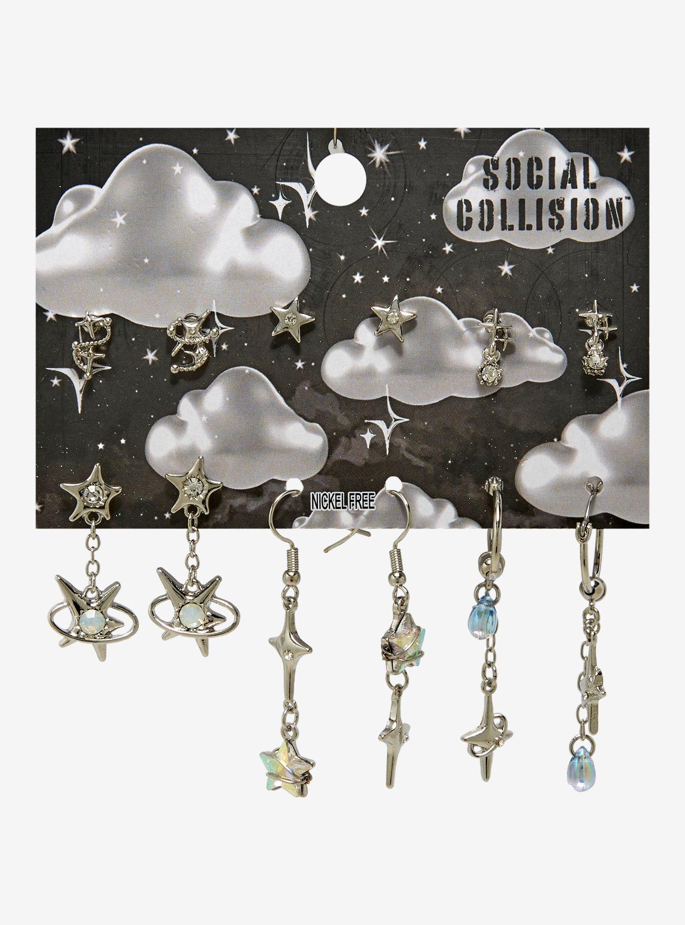 Social Collision Aurora Blue Gem Earring Set, , hi-res