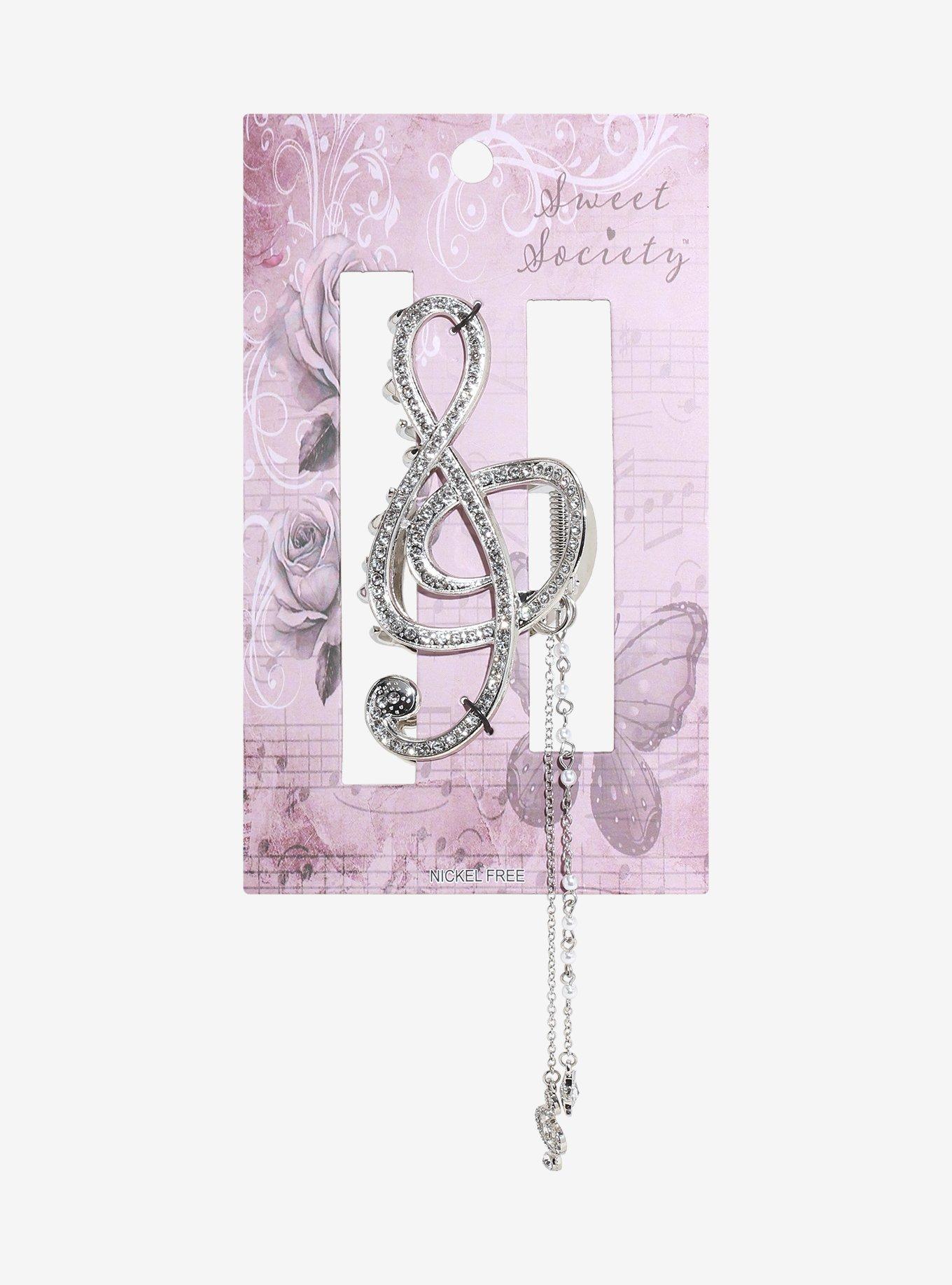 Sweet Society Bling Musical Note Claw Hair Clip, , hi-res