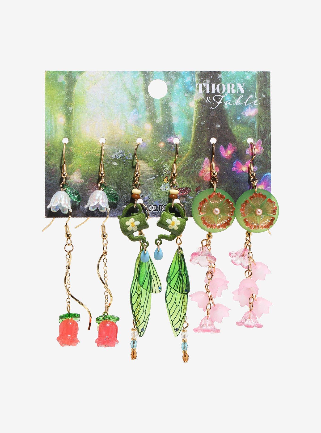 Thorn & Fable Lily Floral Earring Set, , hi-res