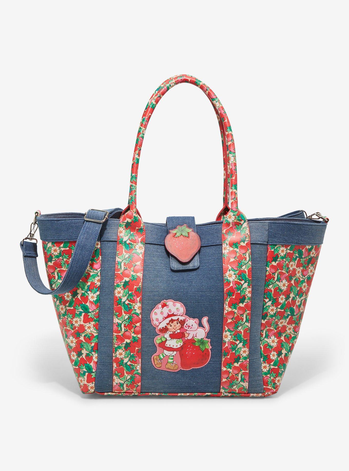 Strawberry Shortcake Denim Strawberries Tote Bag - BoxLunch Exclusive, , hi-res