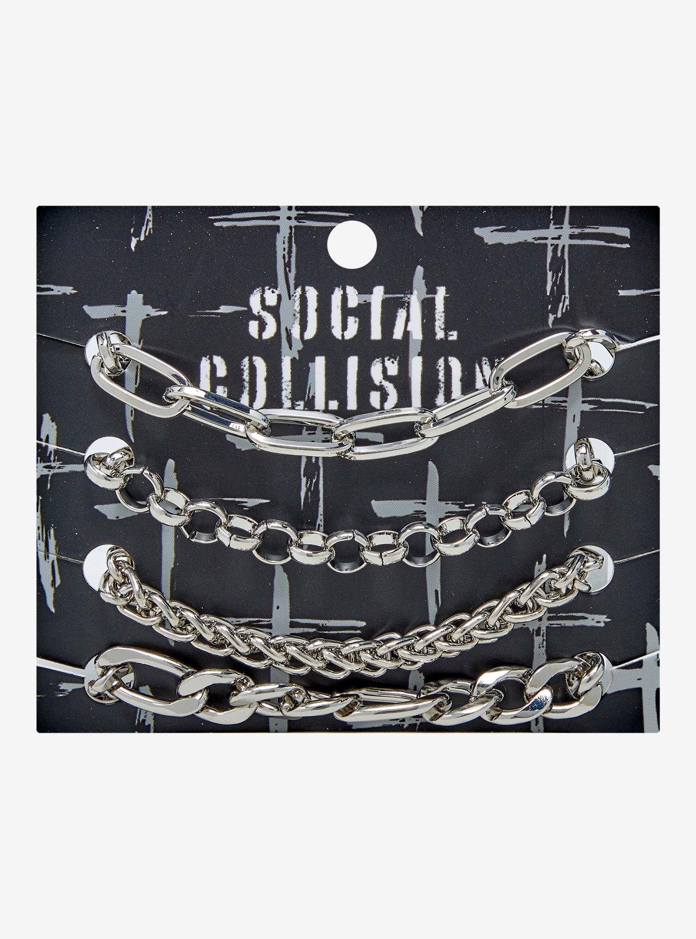 Social Collision Chain Bracelet Set, , hi-res