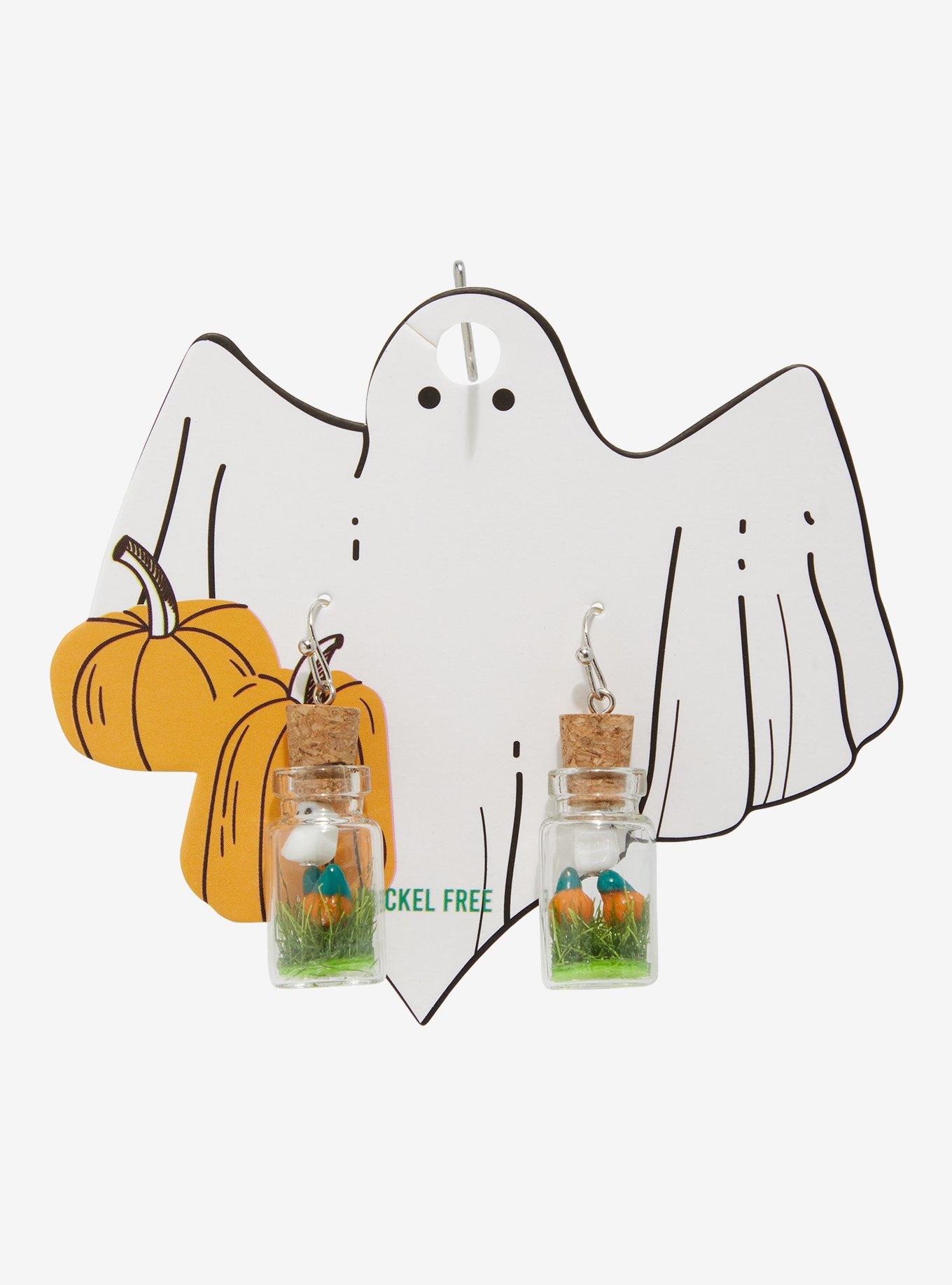 Ghost Pumpkin Bottle Earrings, , hi-res