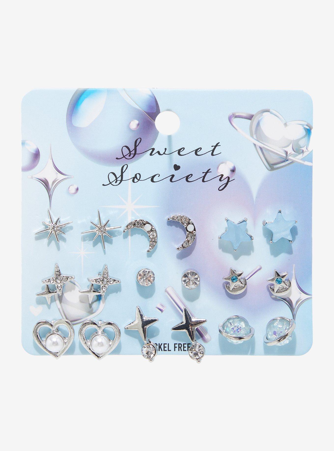 Sweet Society Blue Star Celestial Stud Earring Set, , hi-res