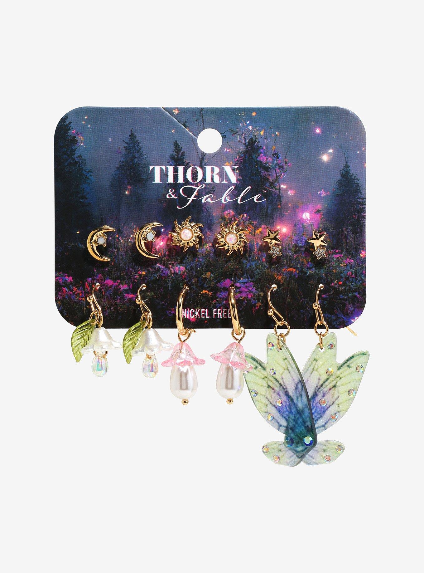 Thorn & Fable Celestial Mushroom Earring Set, , hi-res