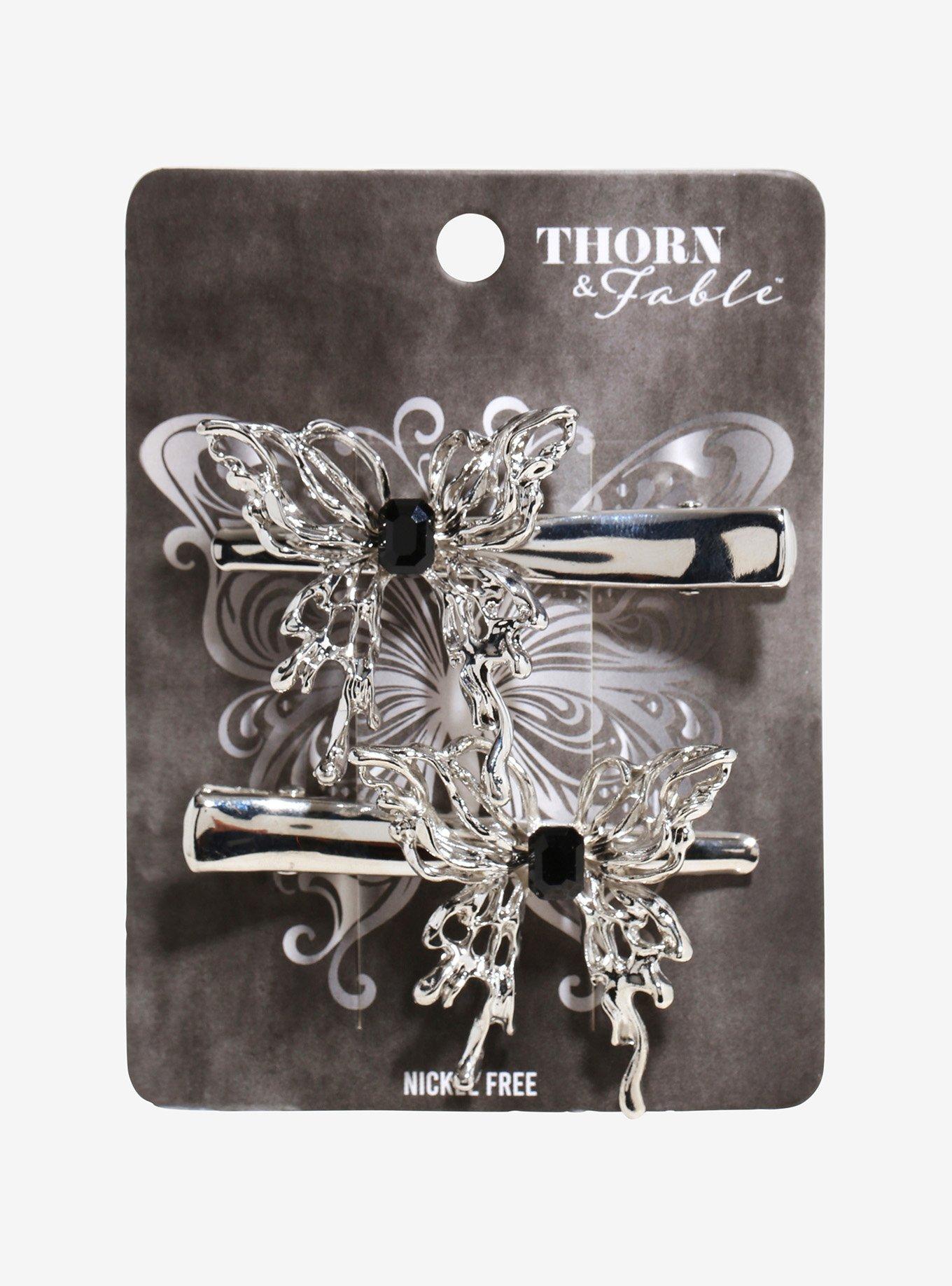 Thorn & Fable Drippy Butterfly Hair Clip Set, , hi-res