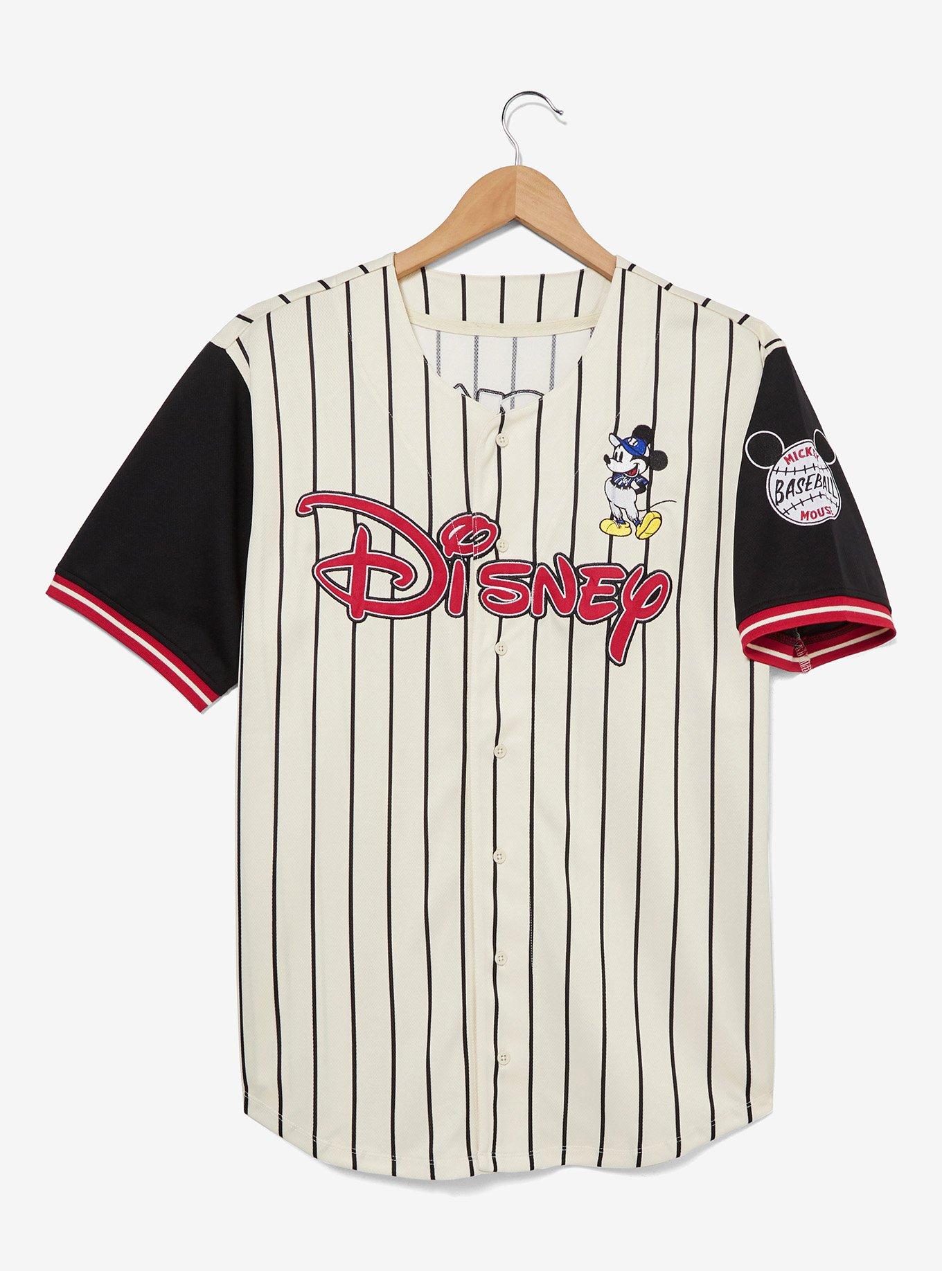Disney Mickey Mouse Striped Baseball Jersey - BoxLunch Exclusive, STRIPE -BLACK, hi-res