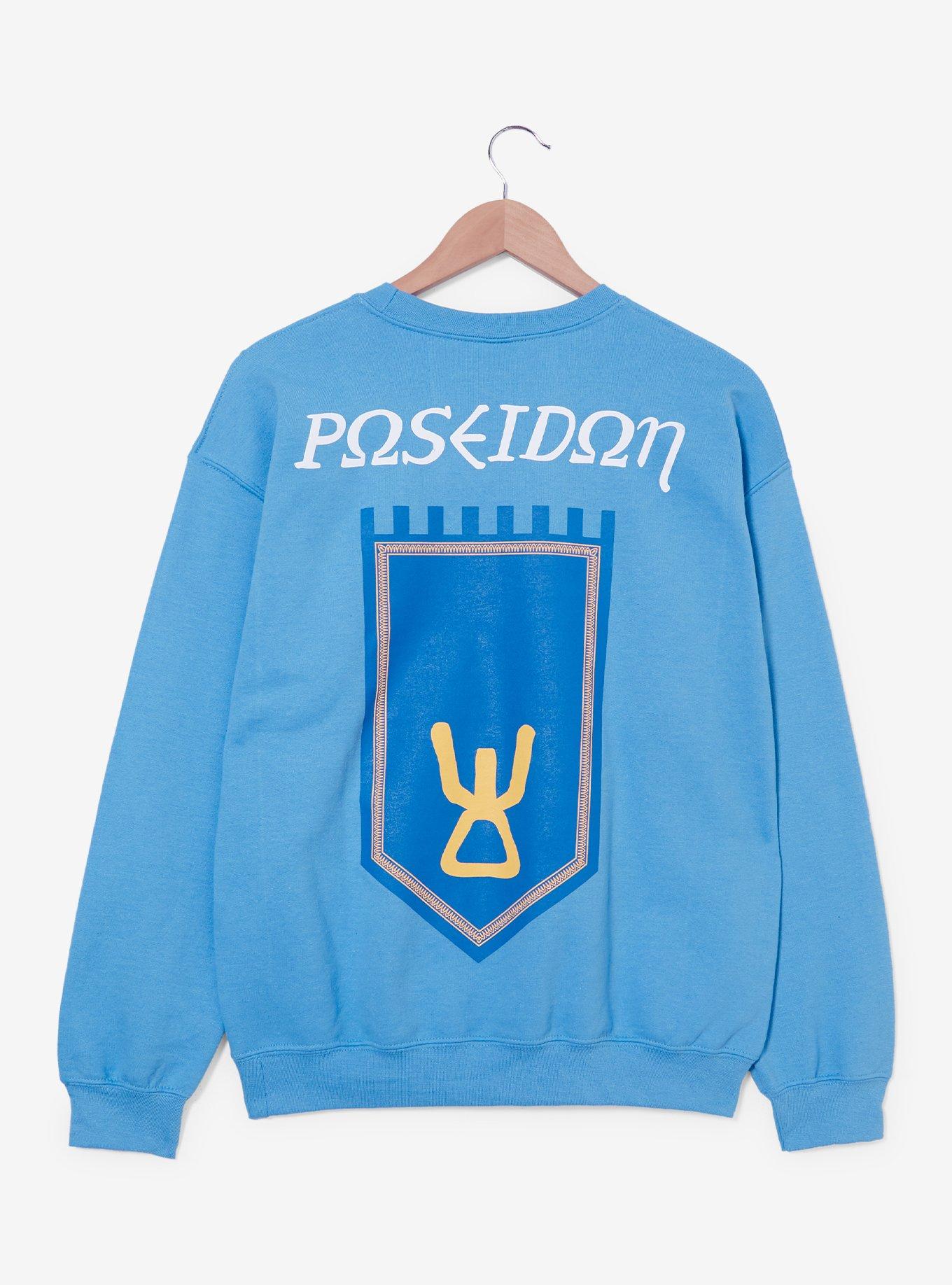 Percy Jackson and the Olympians Poseidon Camp Half-Blood Crewneck - BoxLunch Exclusive, BLUE, hi-res