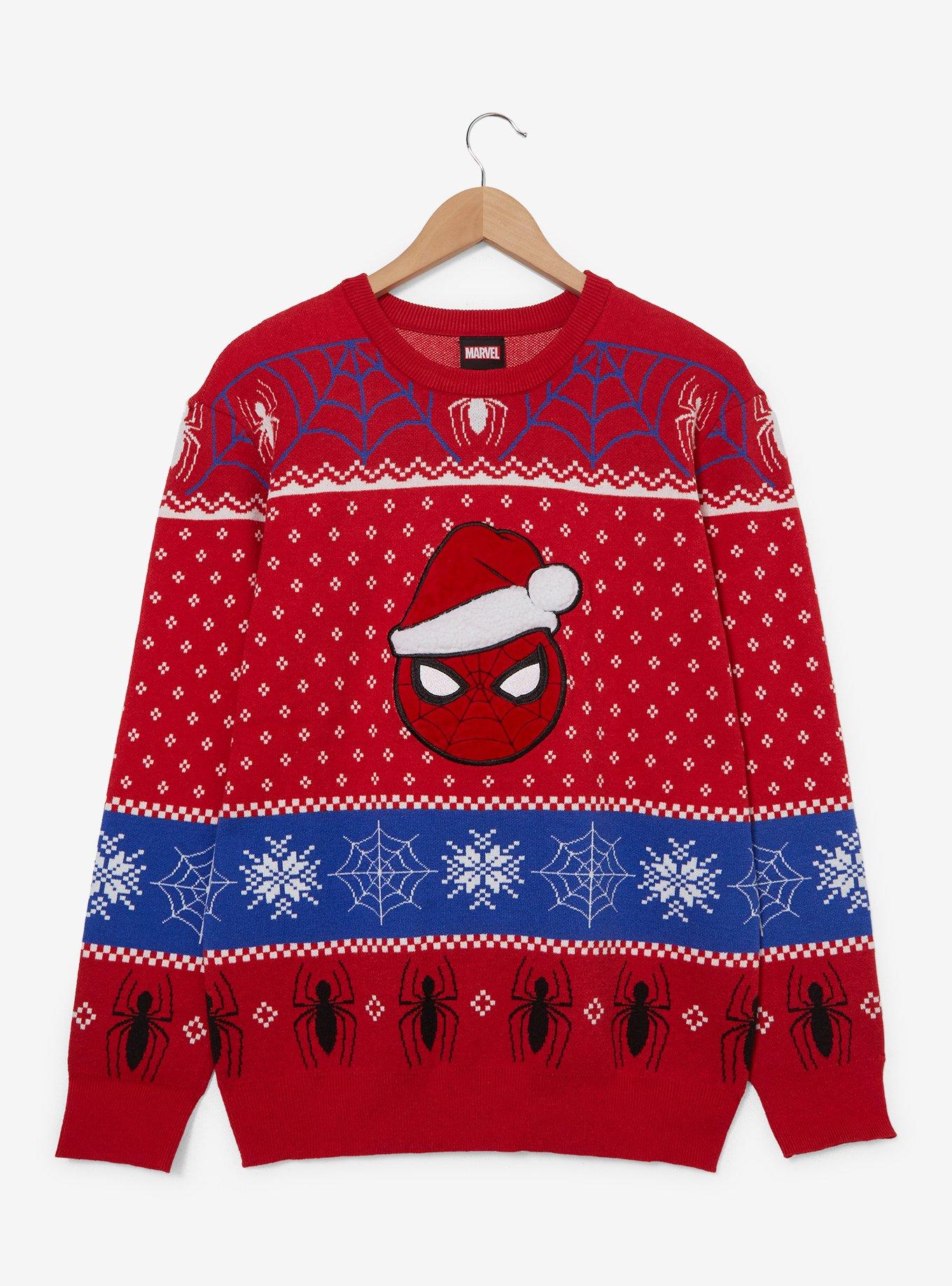 Marvel Spider-Man Santa Hat Holiday Sweater — BoxLunch Exclusive