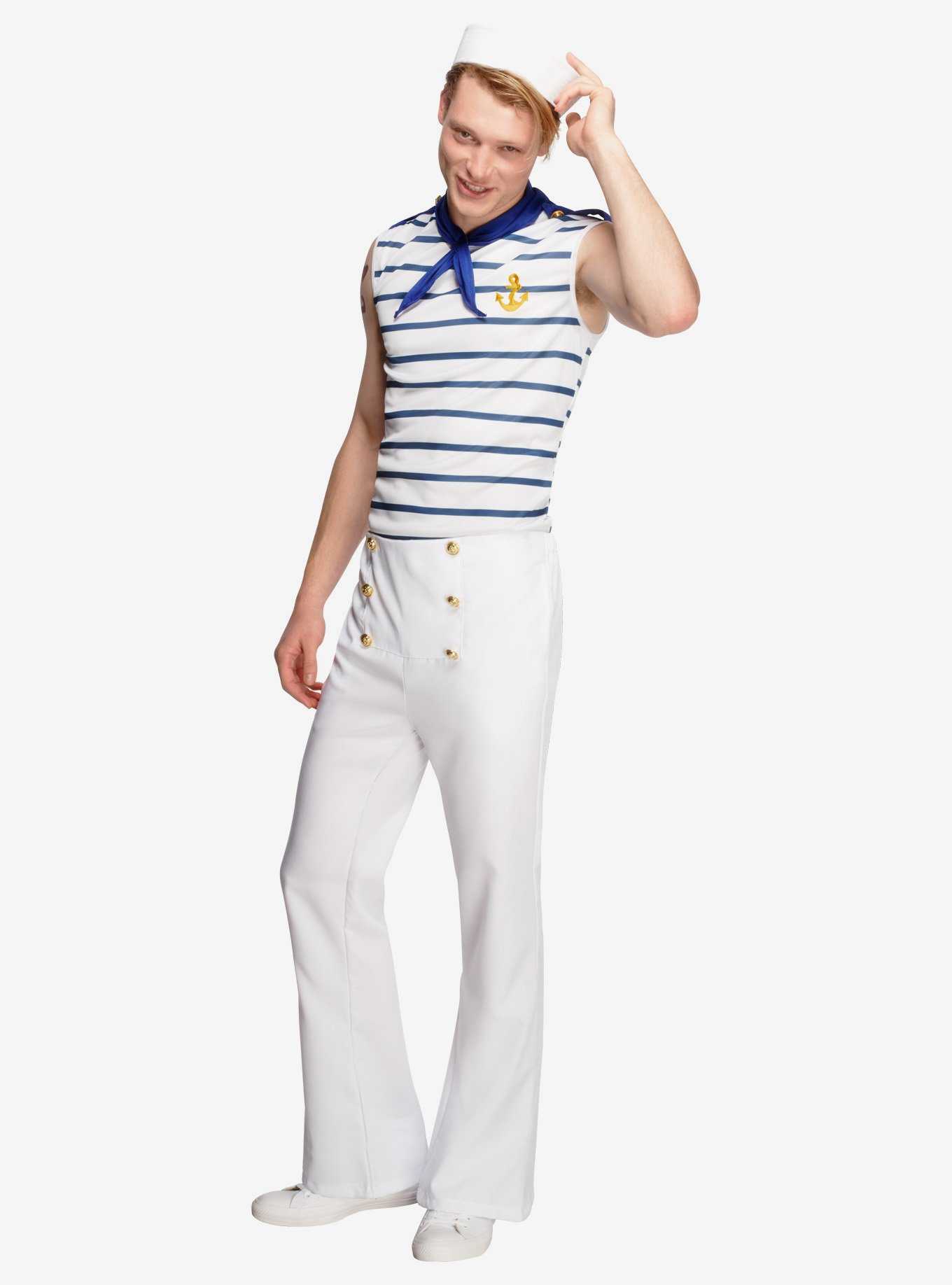 Male French Sailor Costume White, , hi-res
