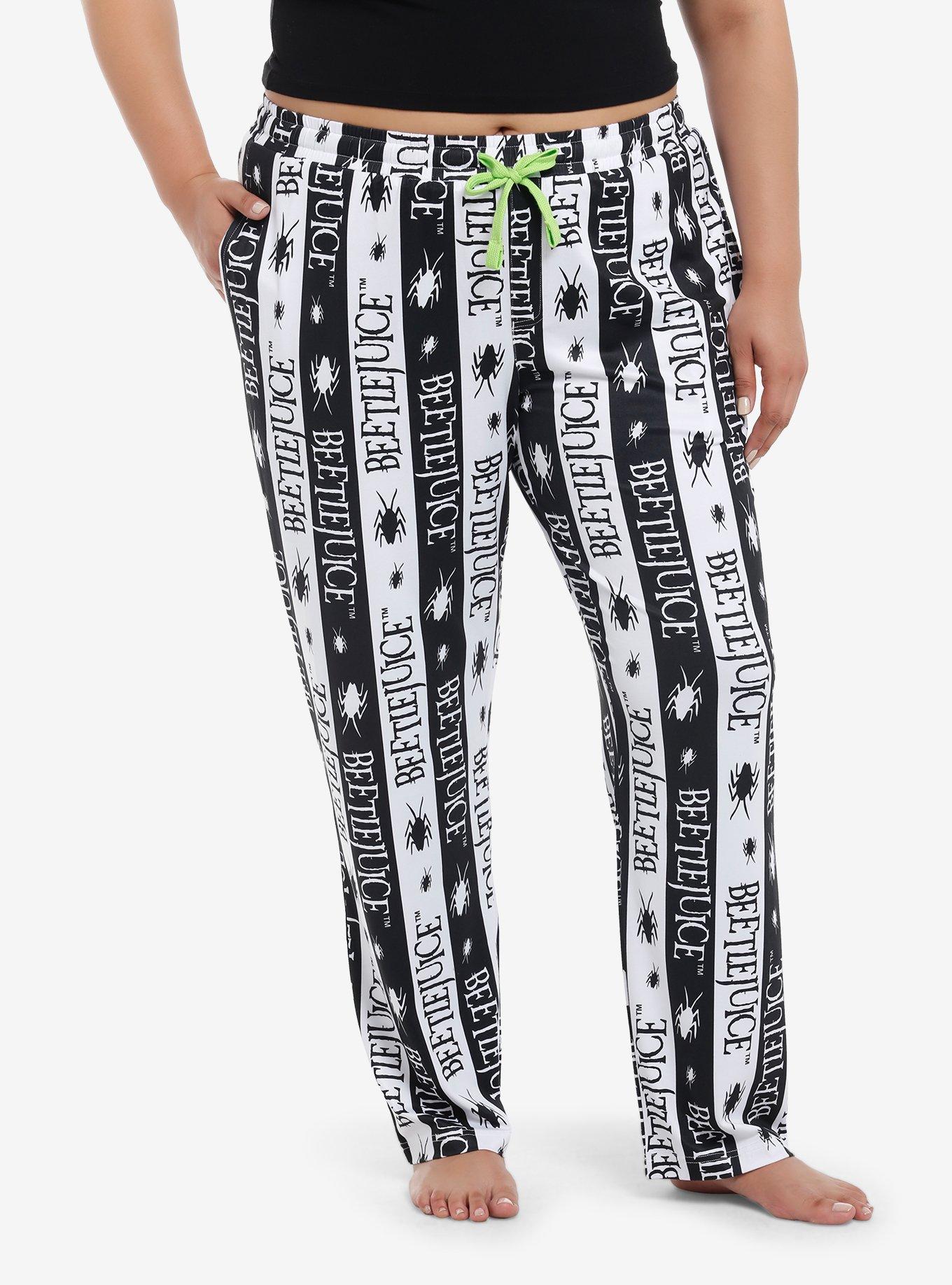 Beetlejuice Logo Stripe Girls Pajama Pants Plus Size, , hi-res