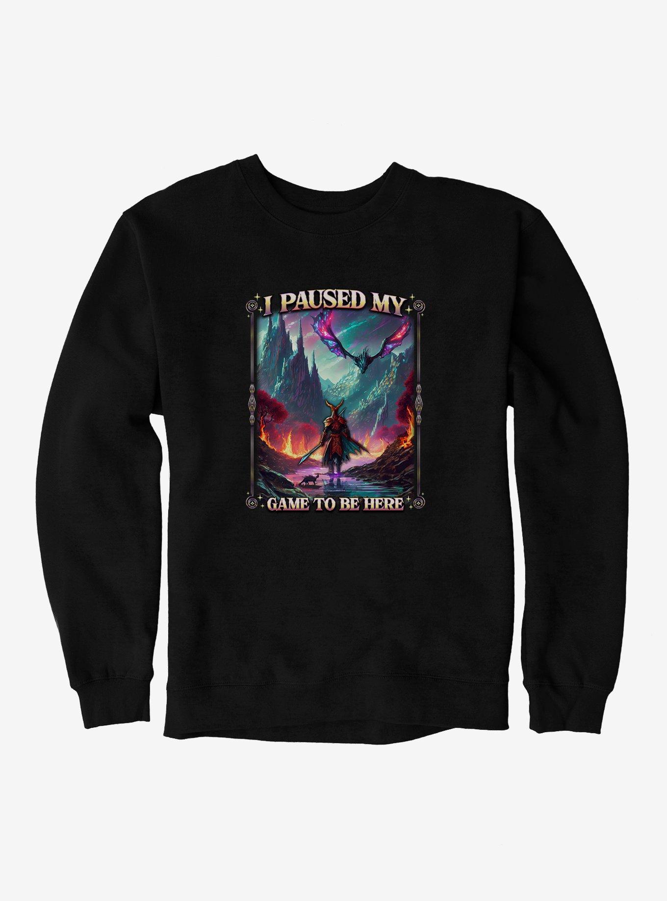 Adventure I Paused My Game To Be Here Sweatshirt, BLACK, hi-res