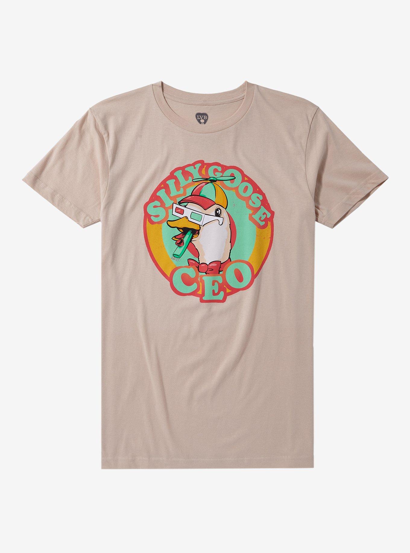 Silly Goose CEO T-Shirt By Ludwig Van Bacon Art, SAND, hi-res