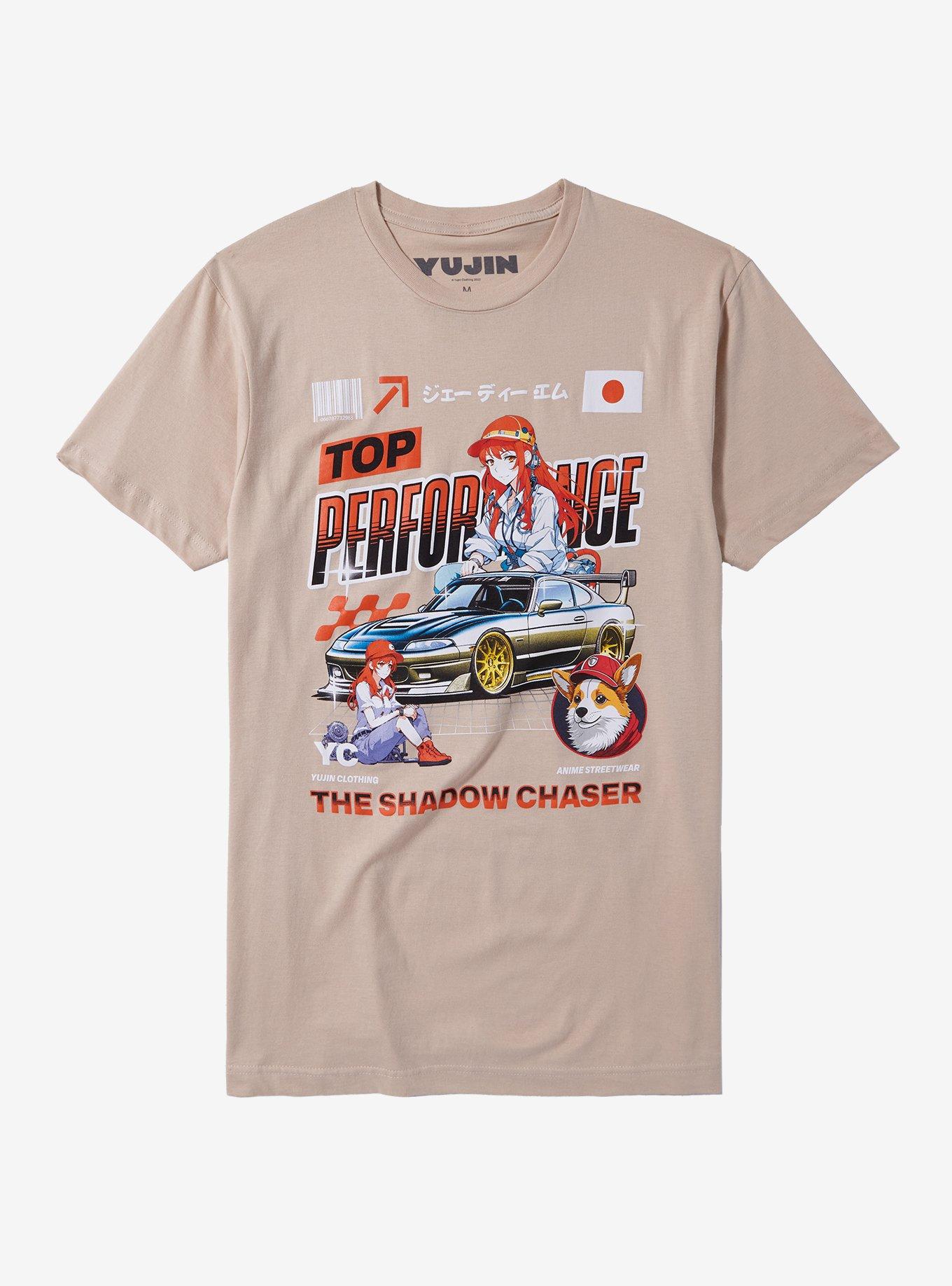 Shadow Chaser Anime Car T-Shirt By Yujin Clothing, BLACK, hi-res