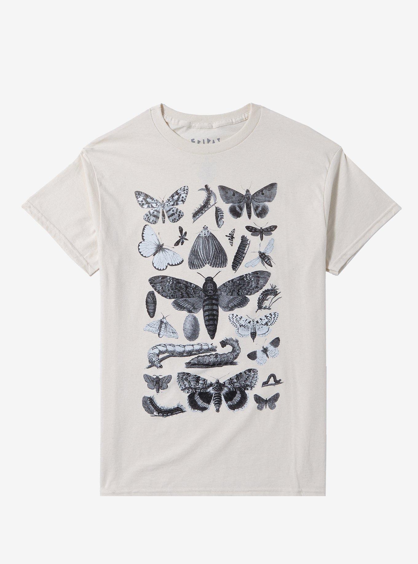Moth Collage T-Shirt By Friday Jr, BLACK, hi-res