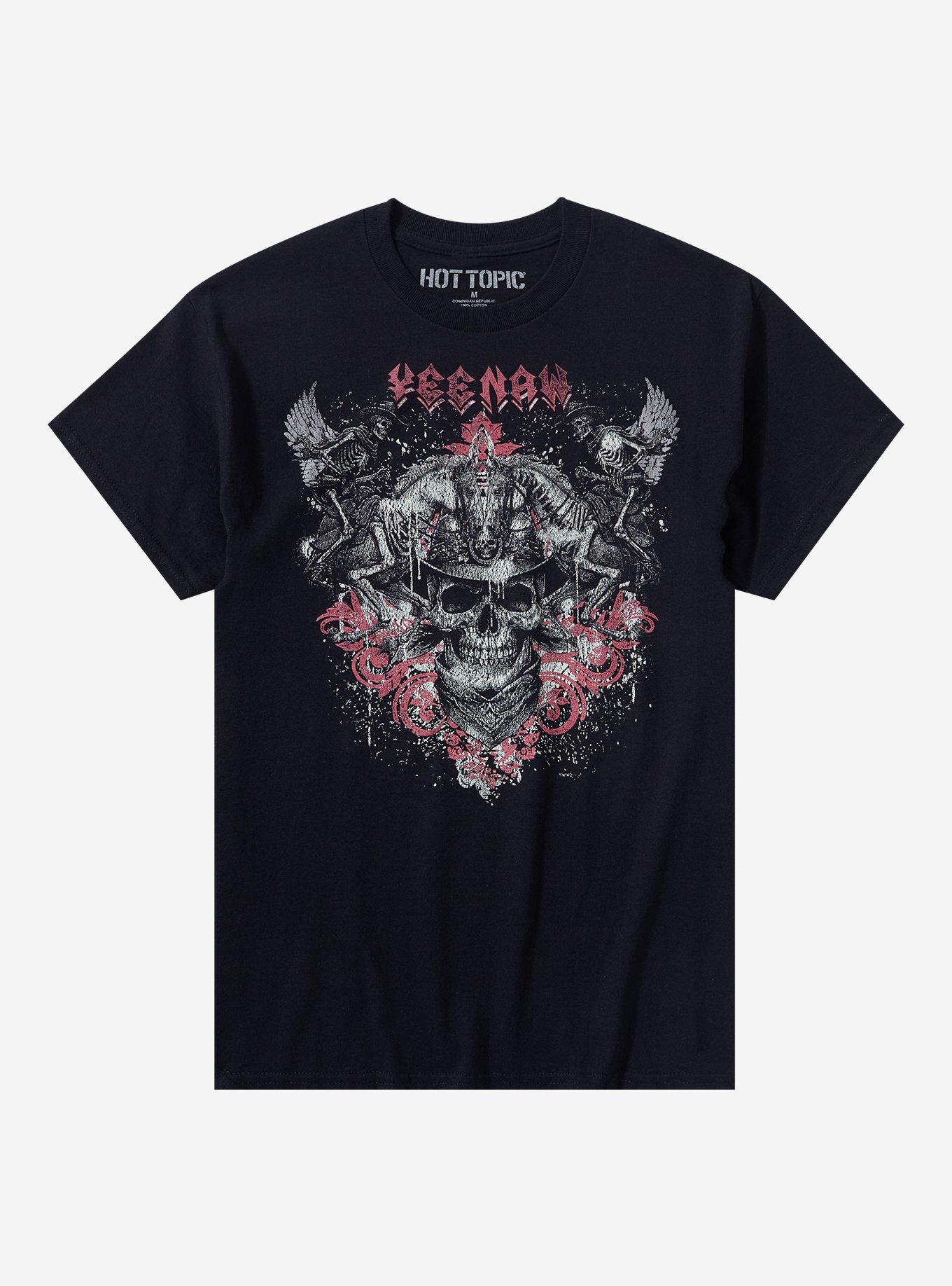Yeehaw Skeleton Cowboy T-Shirt, BLACK, hi-res