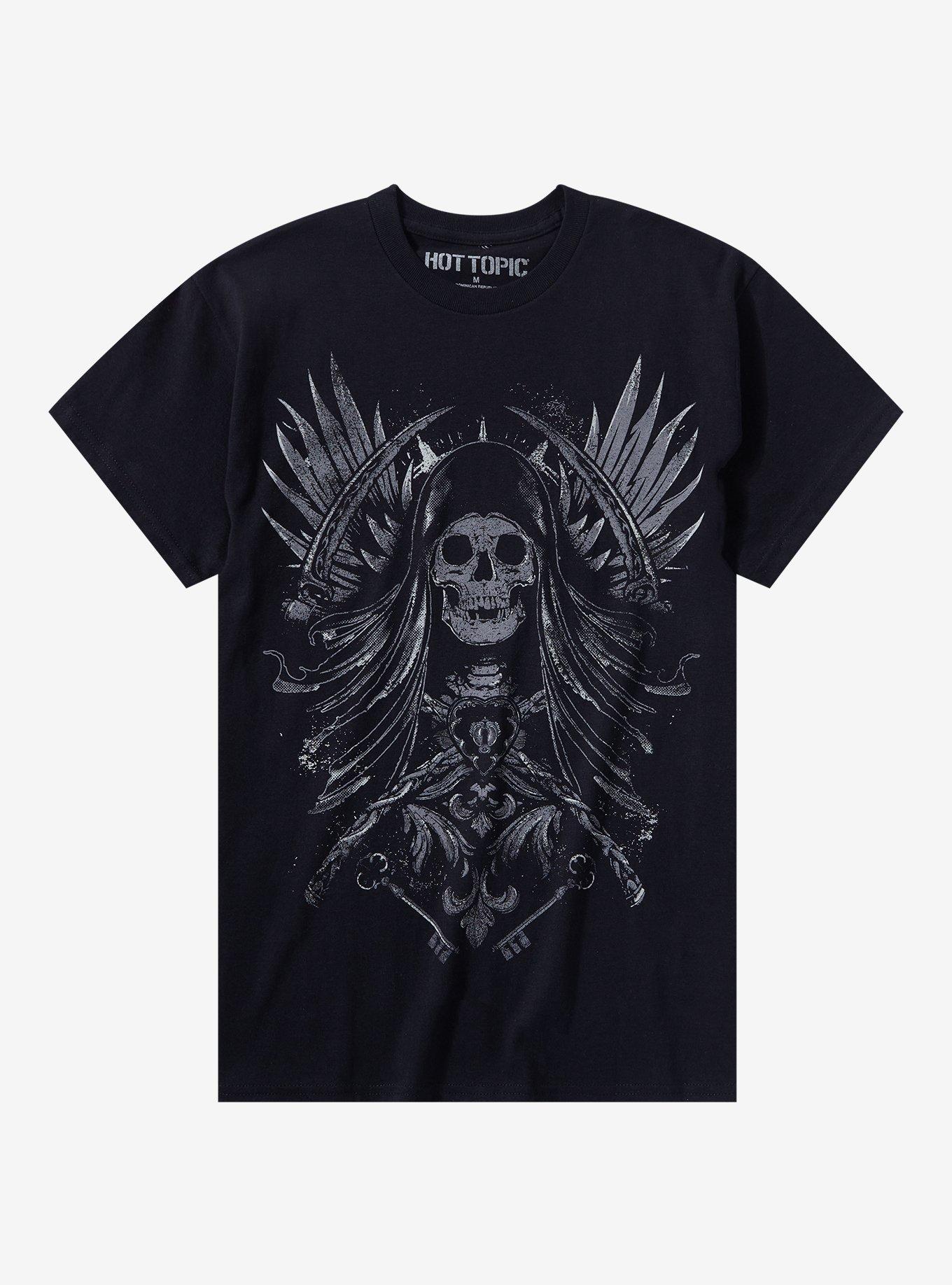 Sacred Heart Grim Reaper T-Shirt, BLACK, hi-res