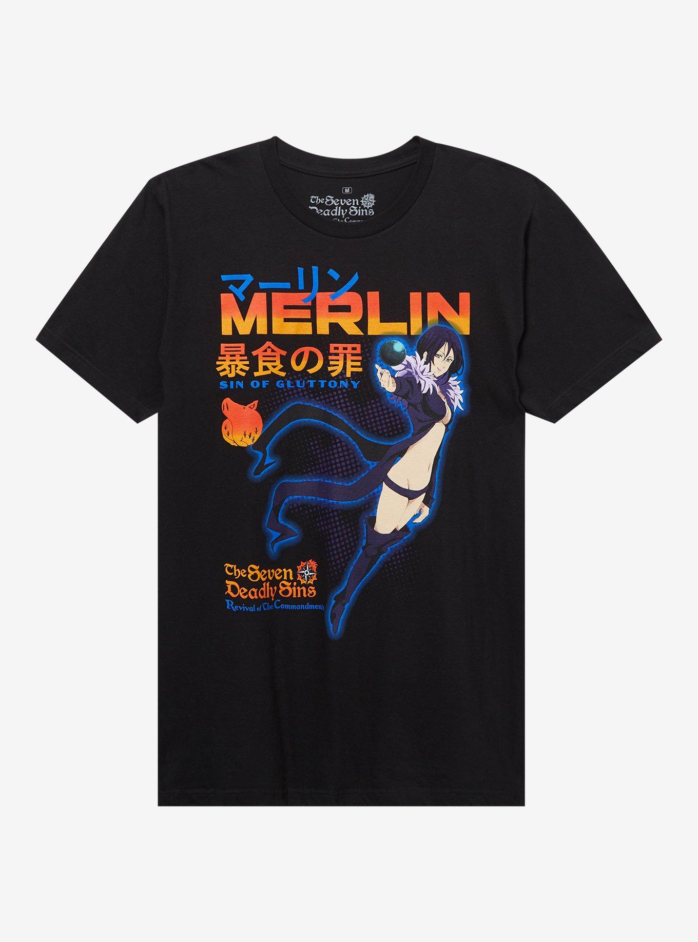 The Seven Deadly Sins: Revival Of The Commandments Merlin T-Shirt, BLACK, hi-res