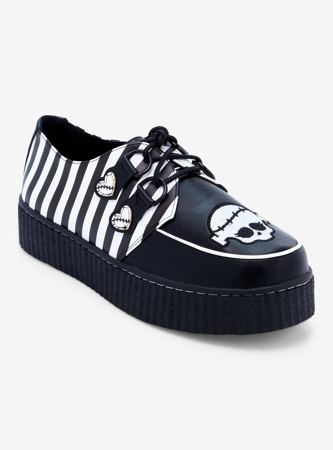 Monster High X YRU Frankie Stein Stripe Creepers Hot Topic