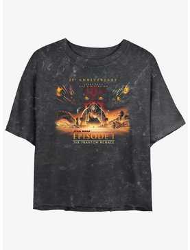 Star Wars Episode I: The Phantom Menace Wide 25th Anniversary Poster Girls Mineral Wash Crop T-Shirt, , hi-res