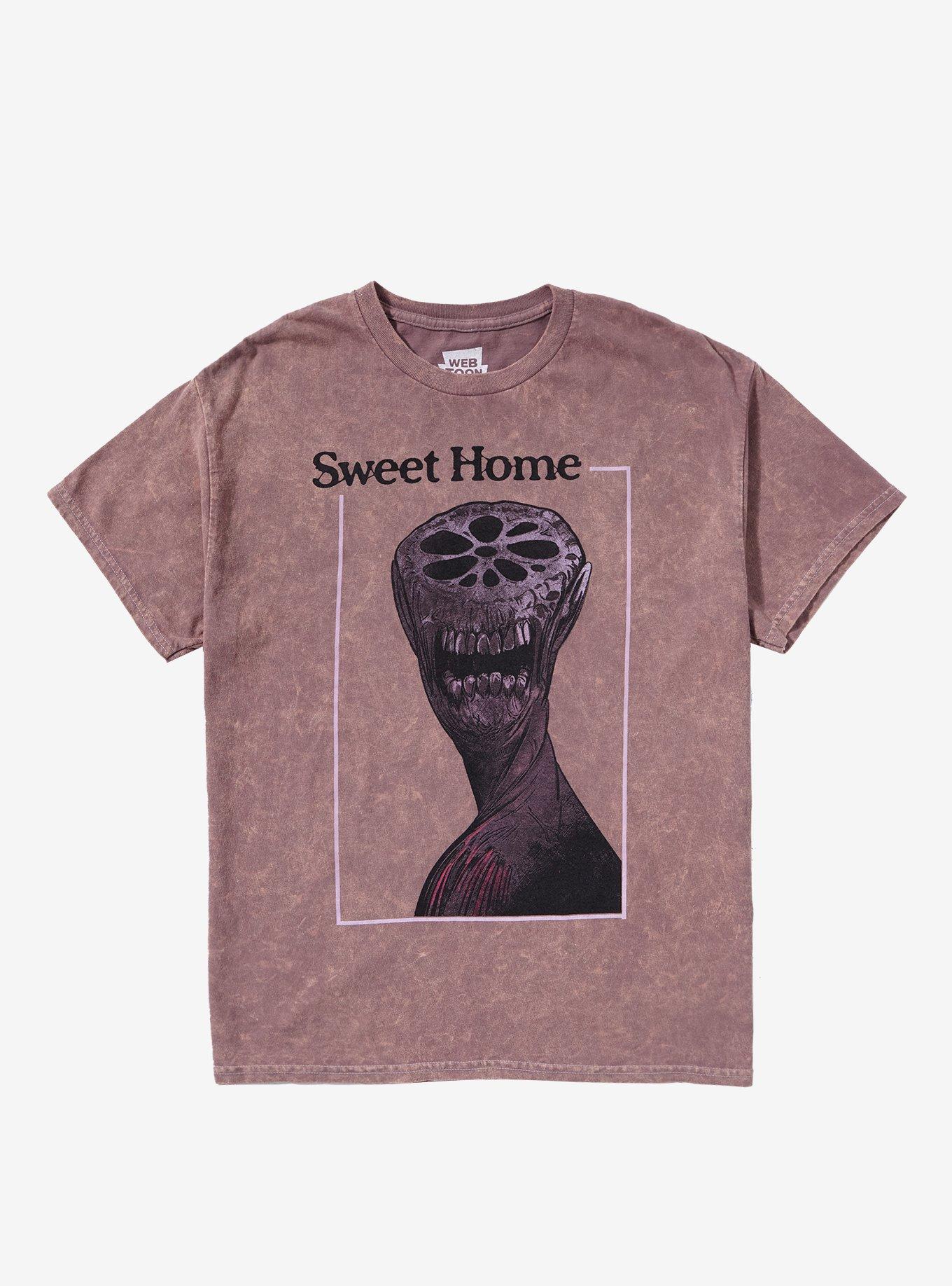 Sweet Home Lotus Root Monster Mineral Wash T-Shirt, BURGUNDY, hi-res