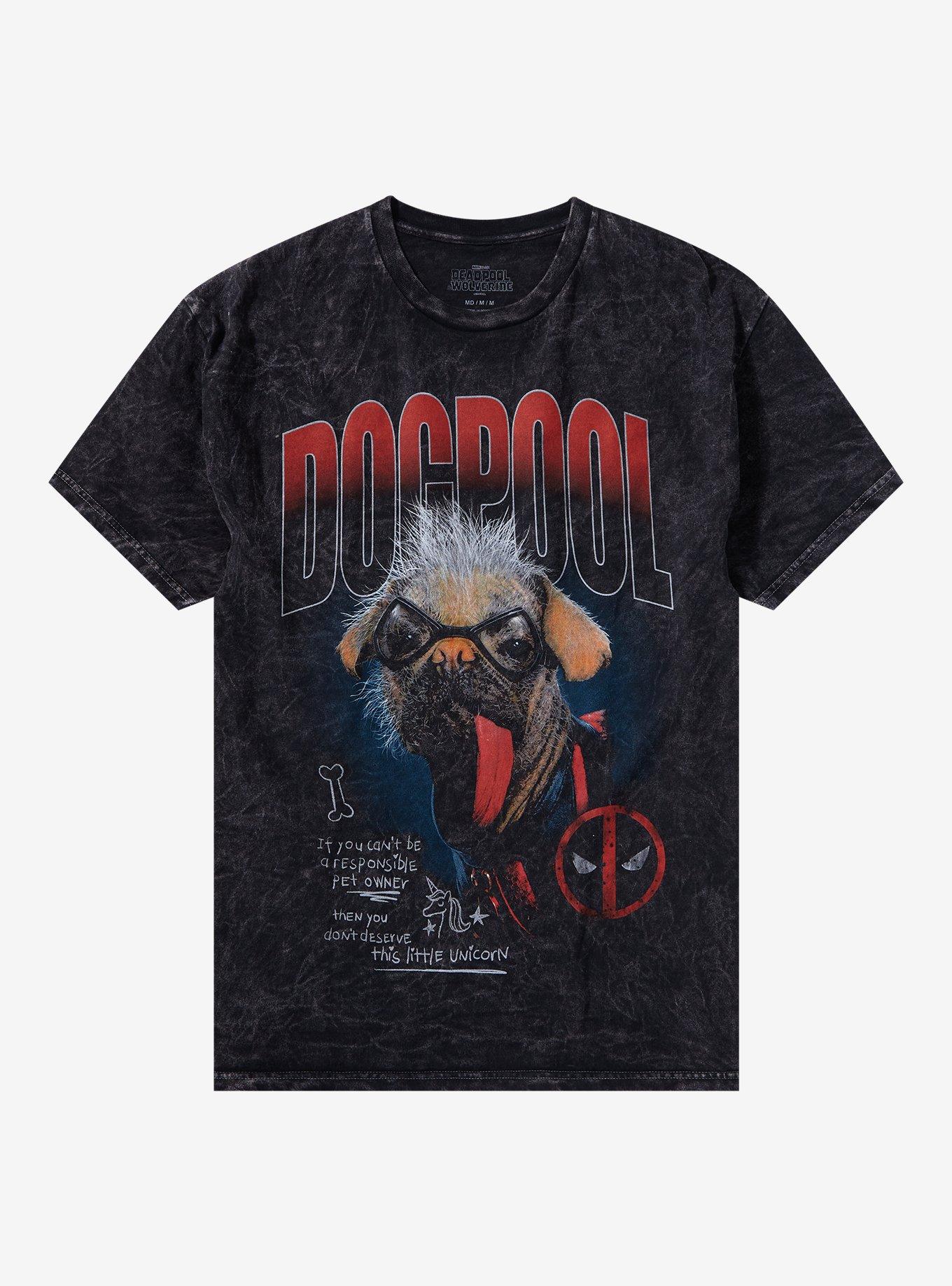 Marvel Deadpool & Wolverine Dogpool Mineral Wash T-Shirt, BLACK, hi-res