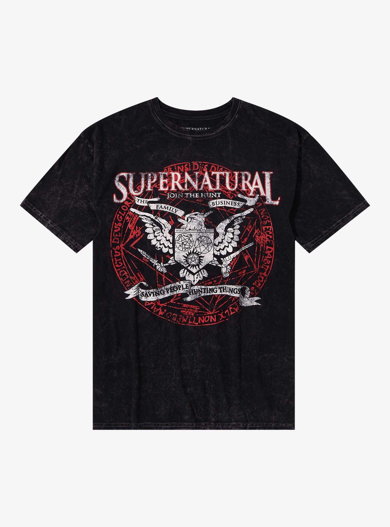 Supernatural Eagle Crest Mineral Wash T-Shirt, , hi-res