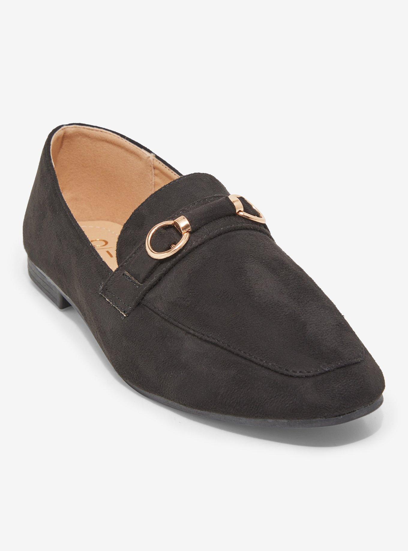Yoki Black Gold Buckle Loafers, MULTI, hi-res