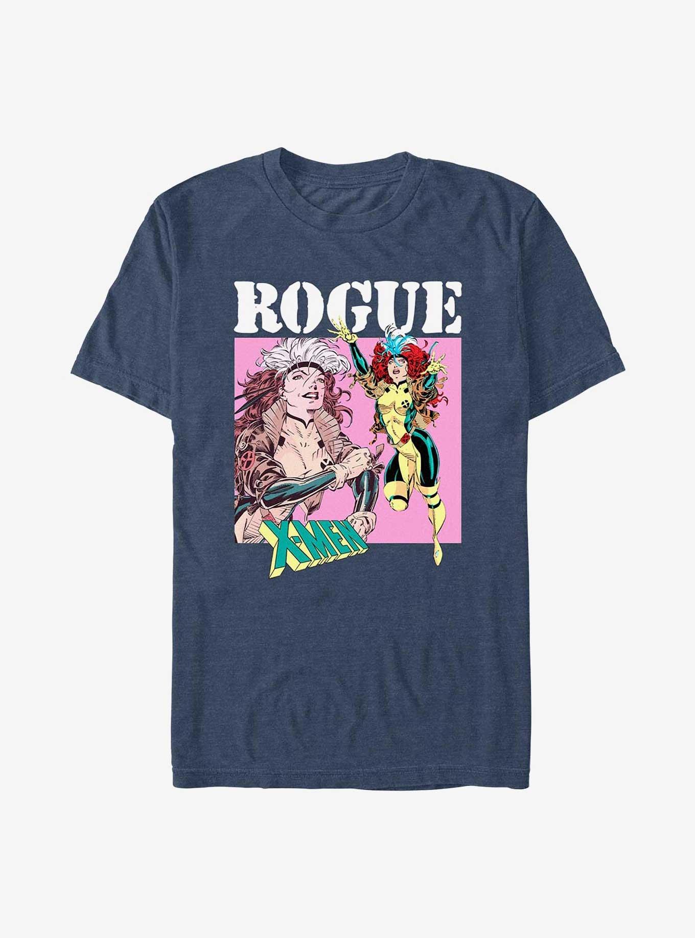 X-Men Rogue 80's Block T-Shirt, NAVY HTR, hi-res