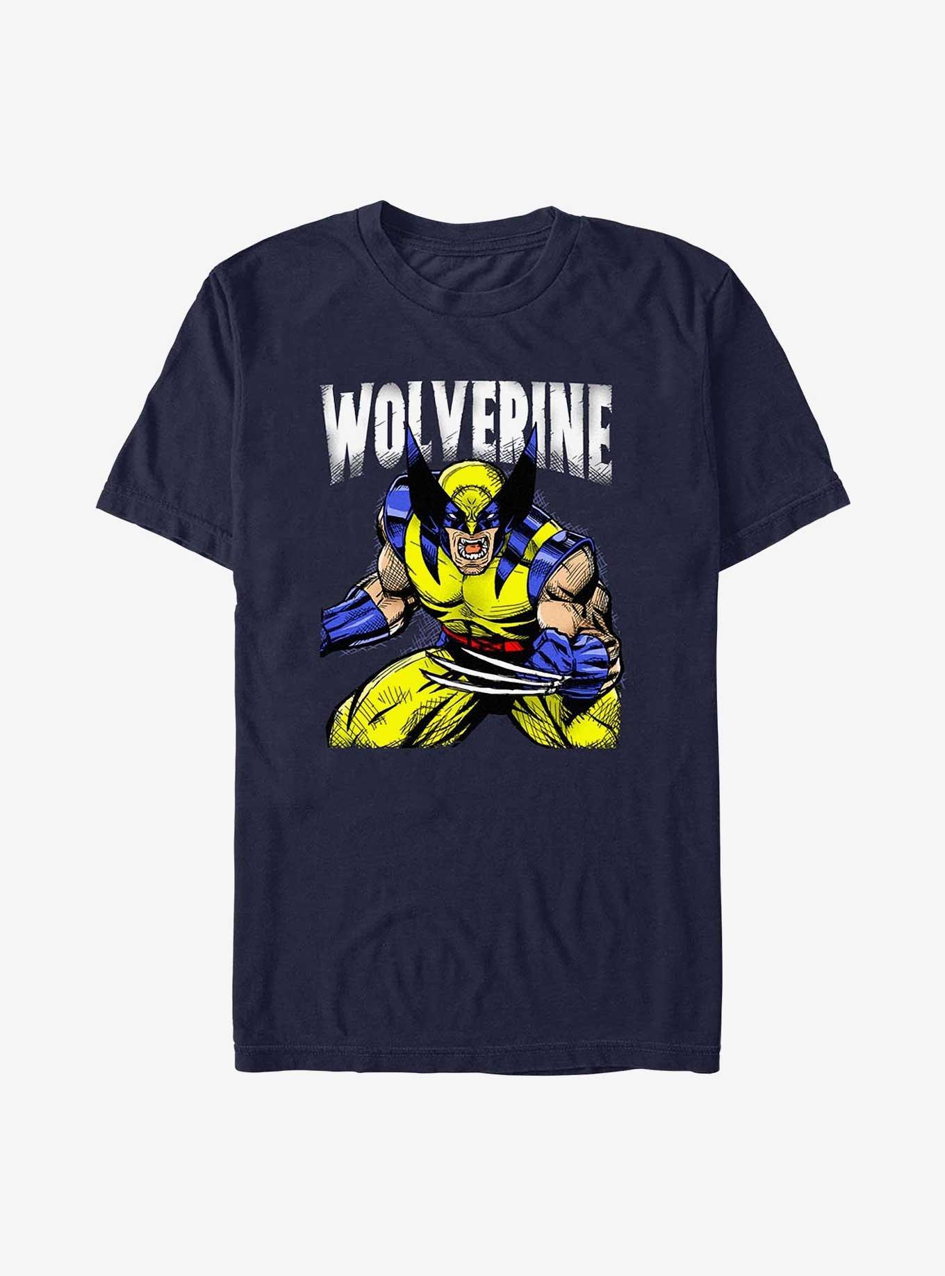 X-Men Wolverine Scratch T-Shirt, NAVY, hi-res