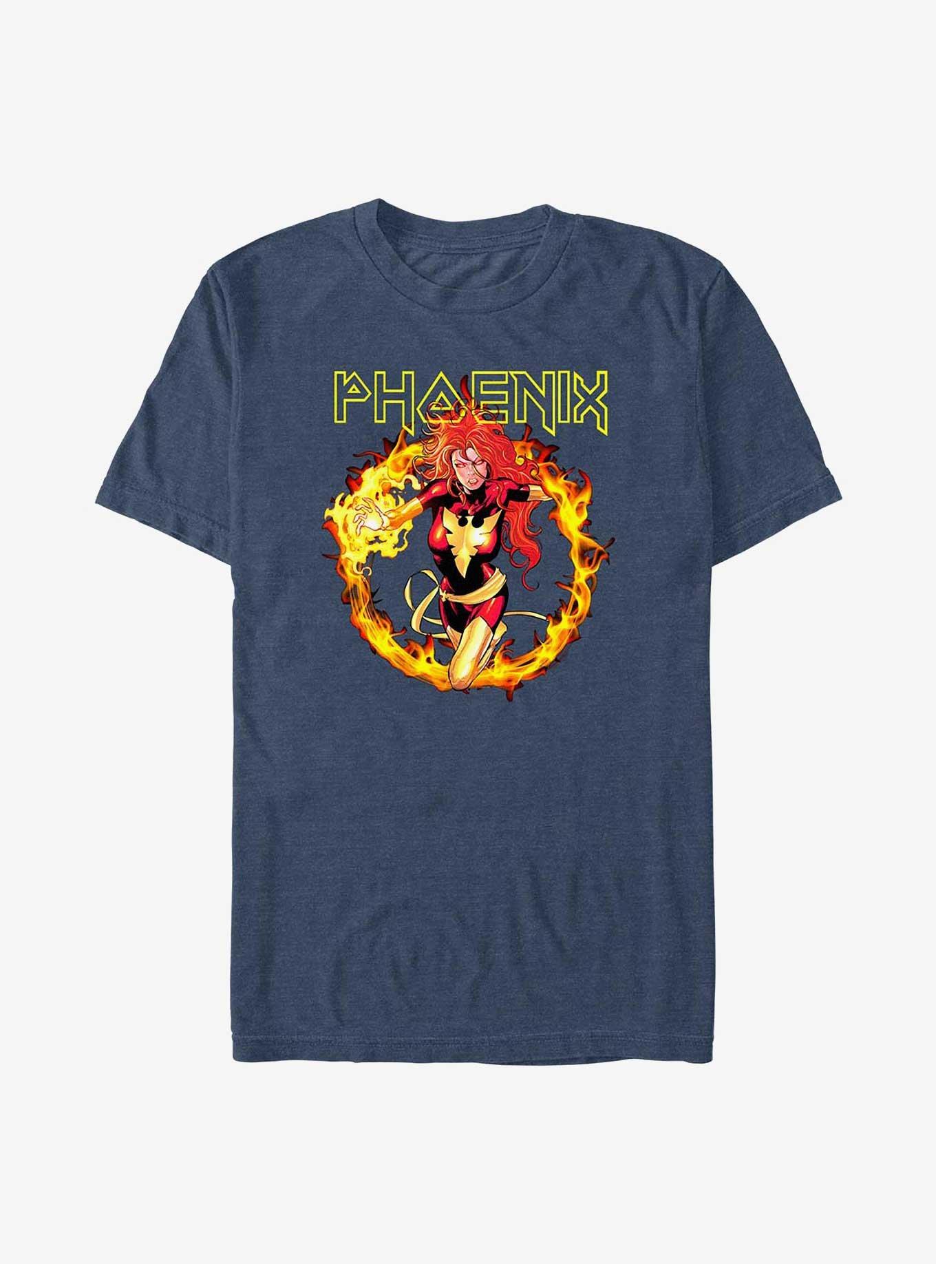 X-Men Fire Phoenix T-Shirt, NAVY HTR, hi-res