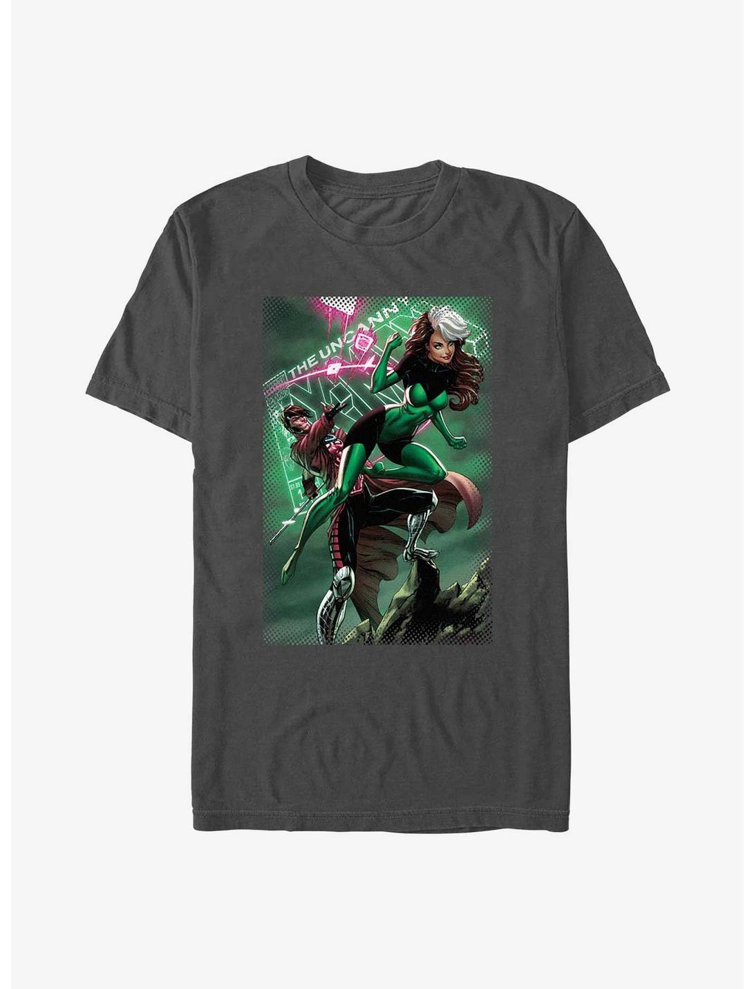 X-Men Uncanny Rogue Gambit Cover T-Shirt, CHARCOAL, hi-res