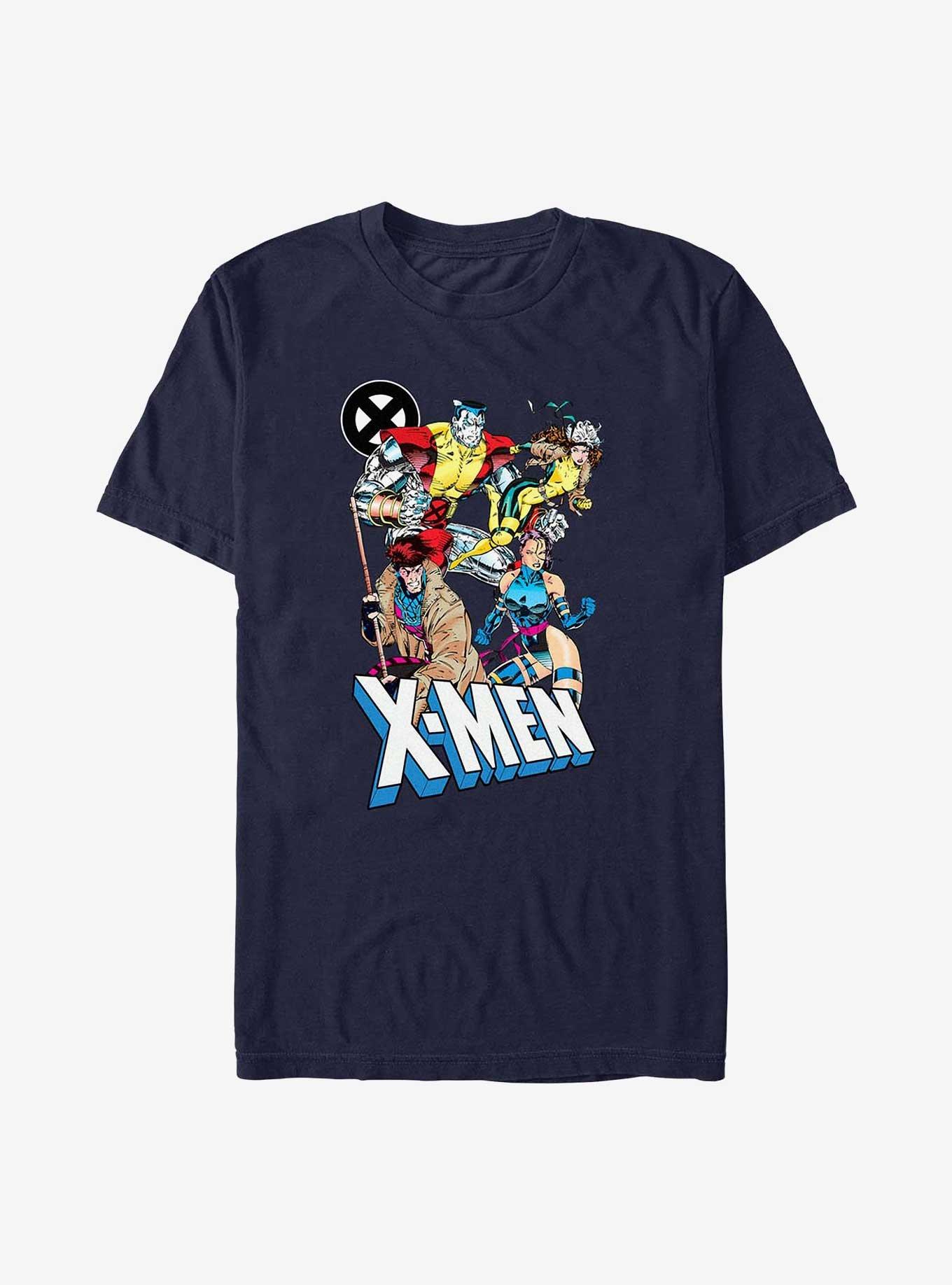 X-Men 90's Group Japanese T-Shirt, NAVY, hi-res