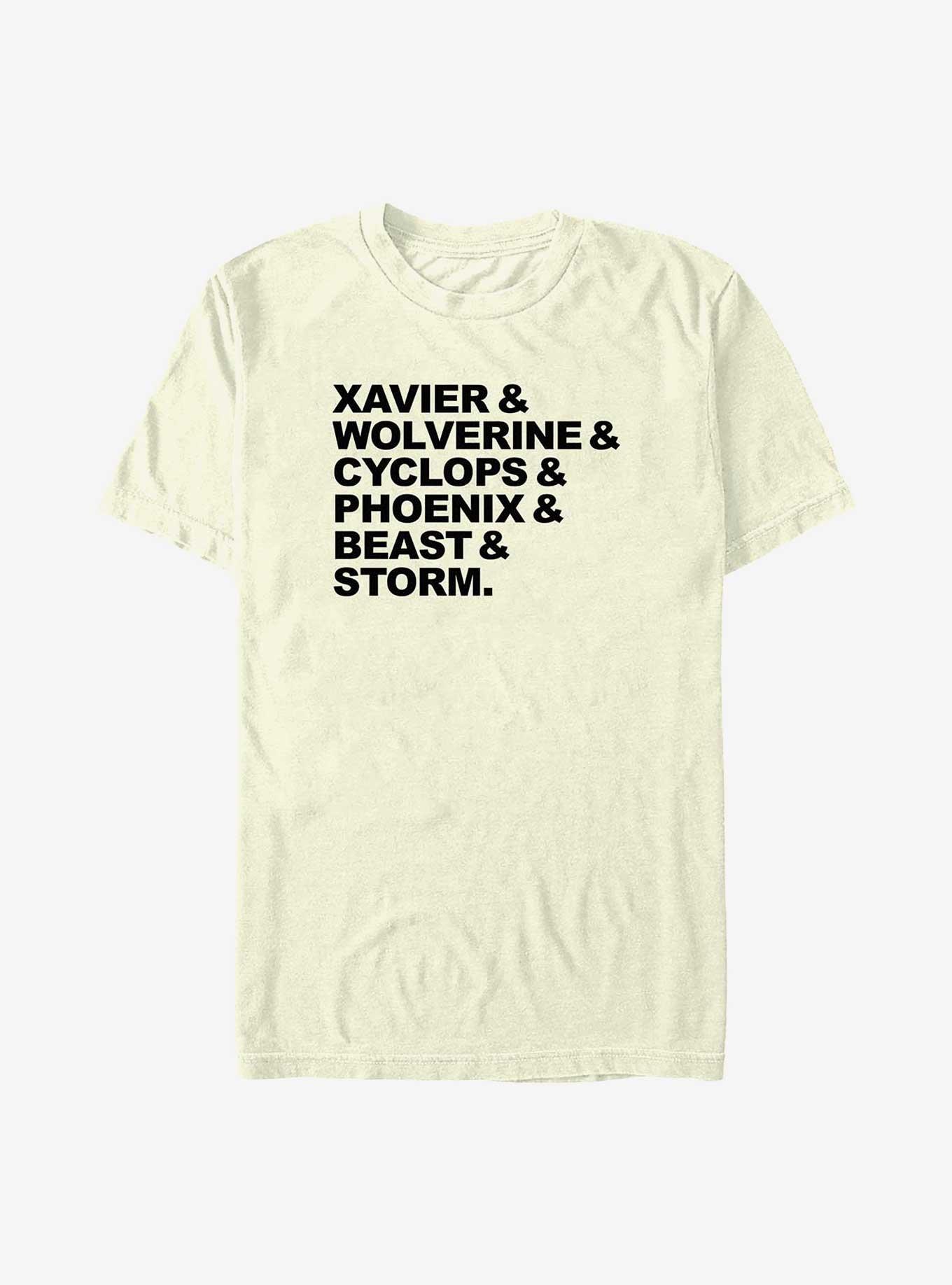 X-Men Xavier & Wolverine & Cyclops & Phoenix & Beast & Storm T-Shirt, NATURAL, hi-res