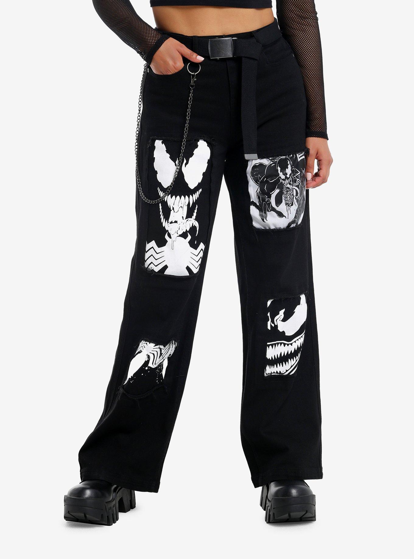 Her Universe Marvel Venom Patches Wide Leg Denim Pants, , hi-res