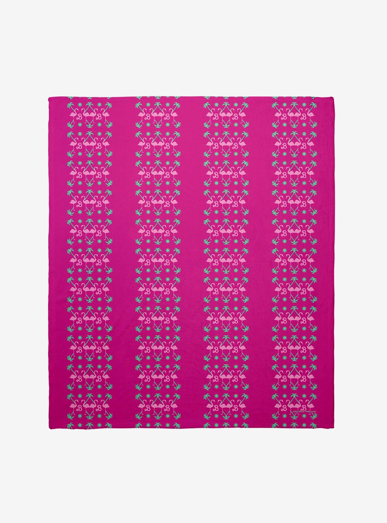 Barbie Flamingo And Palm Trees Throw Blanket